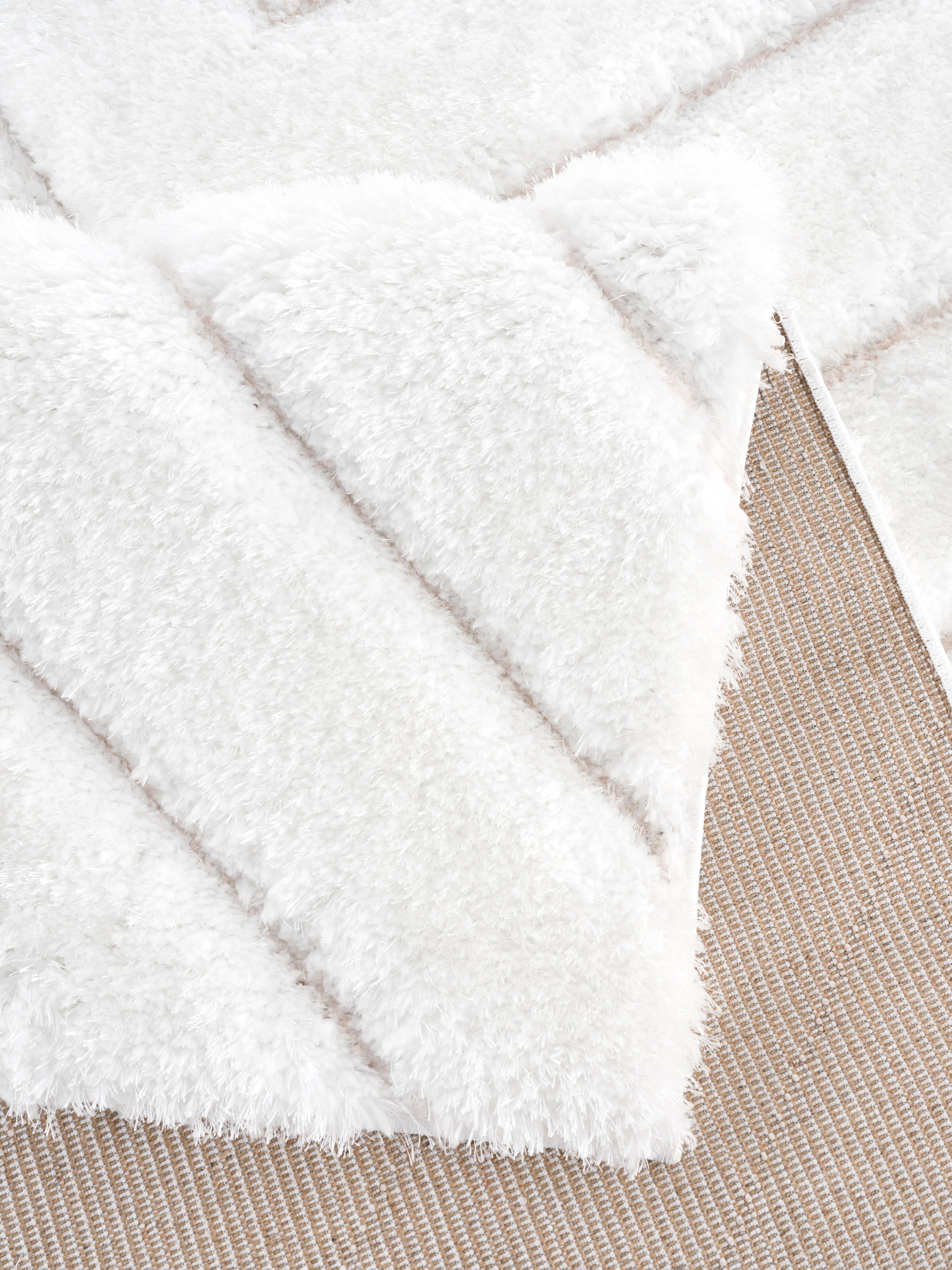 my home Hoogpolig vloerkleed Fiori met handgemaakt contourensnede, hoogpolig, hoog-laag effect