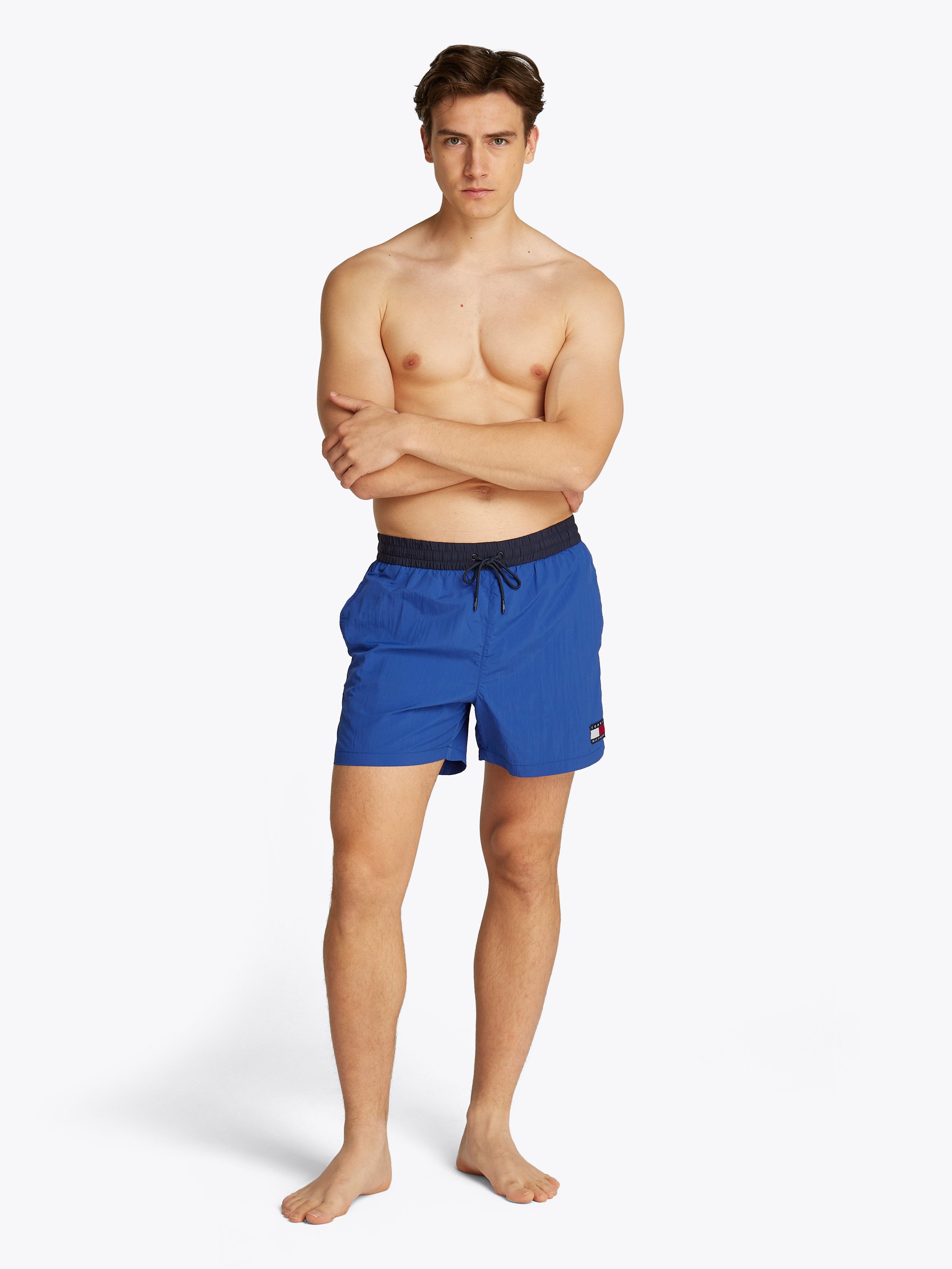 Tommy Hilfiger Swimwear Zwemshort MEDIUM DRAWSTRING met logo-patch, met contrasterende band
