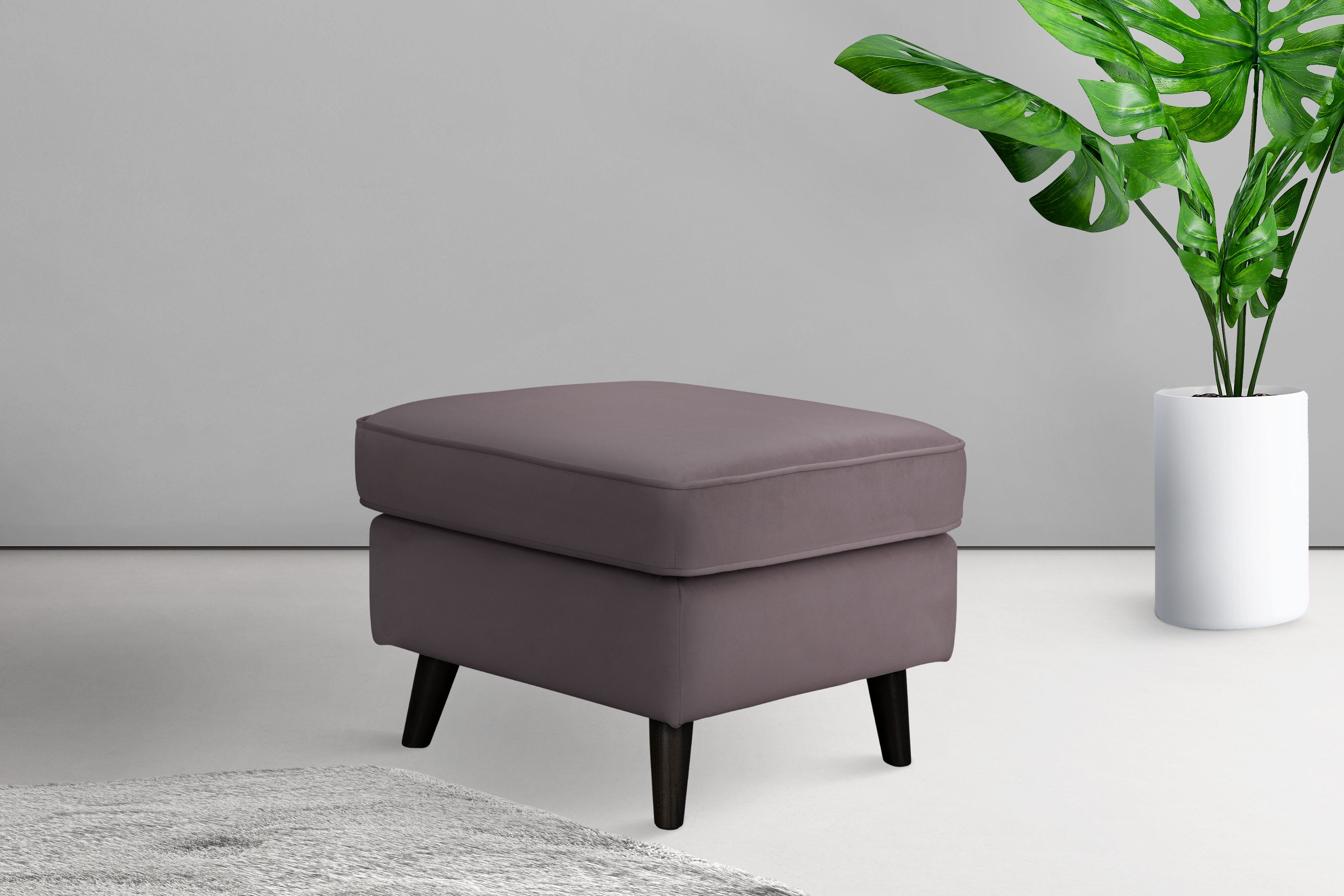 Home affaire Hocker Poef CHISTELLE, ook in bouclé met golfondersteuning, afmetingen: bxdxh: 57x57x46 cm