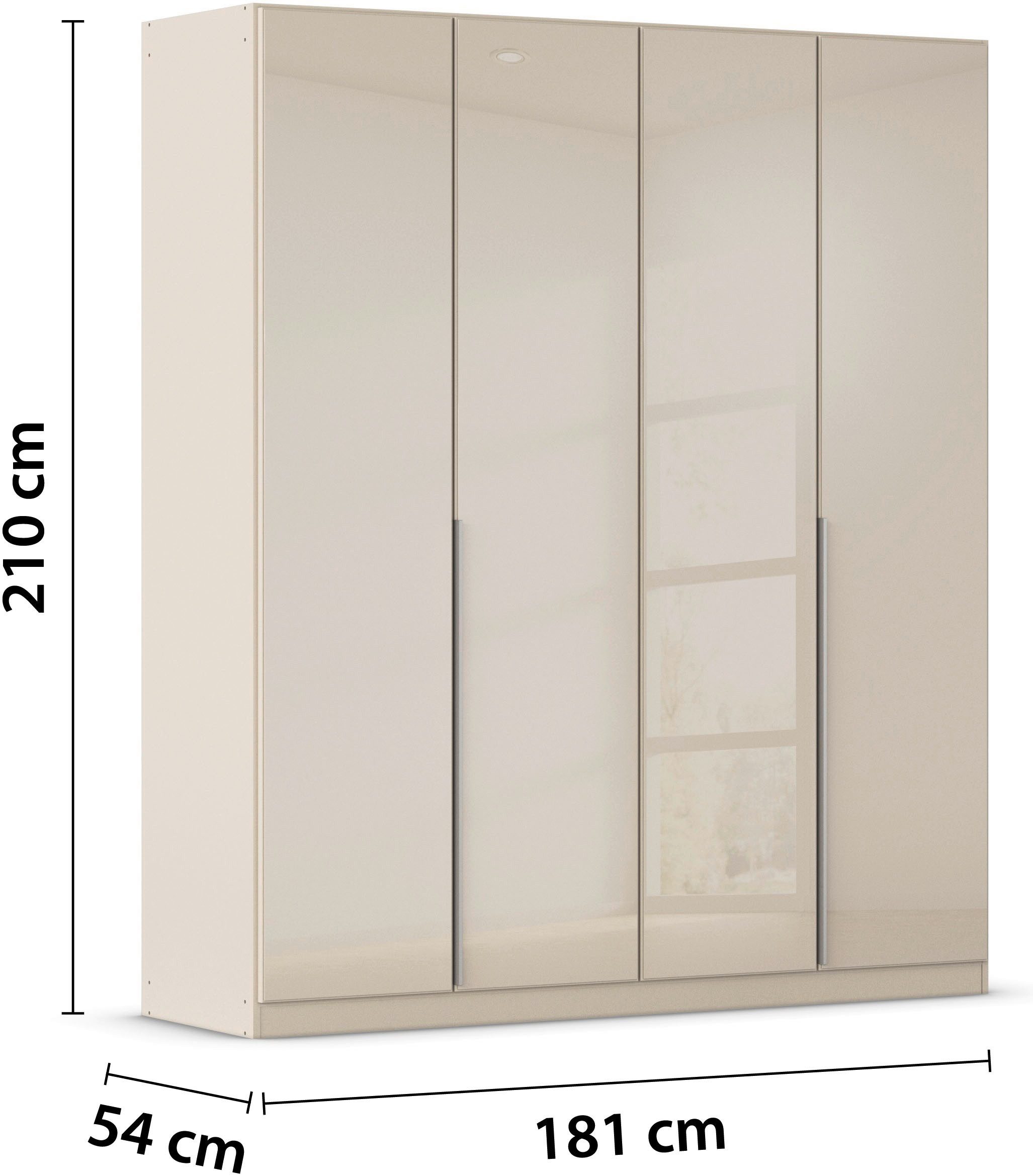 rauch Draaideurkast Kledingkasten kast garderobe AGORDO met glazen front doordachte binnenuitrusting, in 6 breedtes en 2 hoogtes made in germany