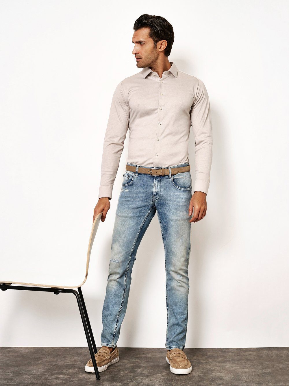 Desoto Overhemd met lange mouwen Casual Kent 1/1 Met een ronde hals