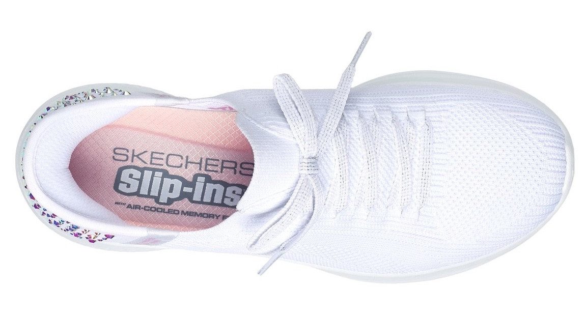 Skechers Slip-on sneakers ULTRA FLEX 3.0-SHINING GLITZ , comfortschoen, slipper, sneaker met coole glitter-nieten