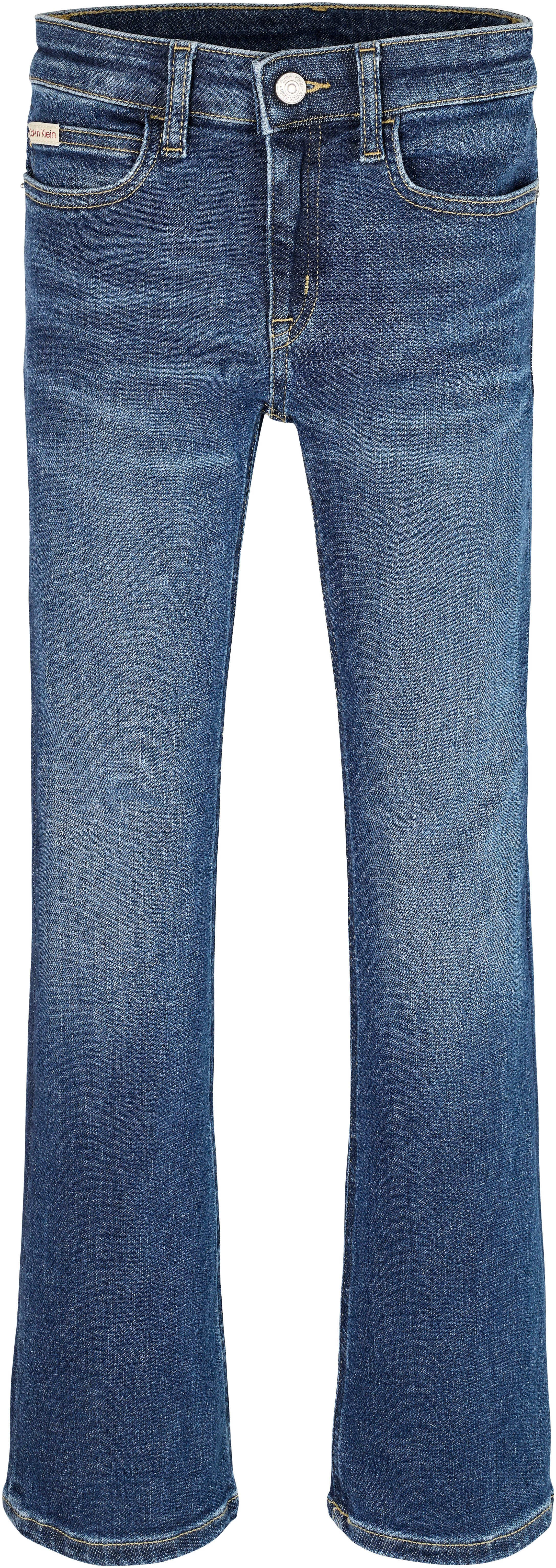 Calvin Klein Bootcut jeans MR FLARE DARK BLUE VISUAL DENIM voor kinderen tot 16 jaar met logopatch