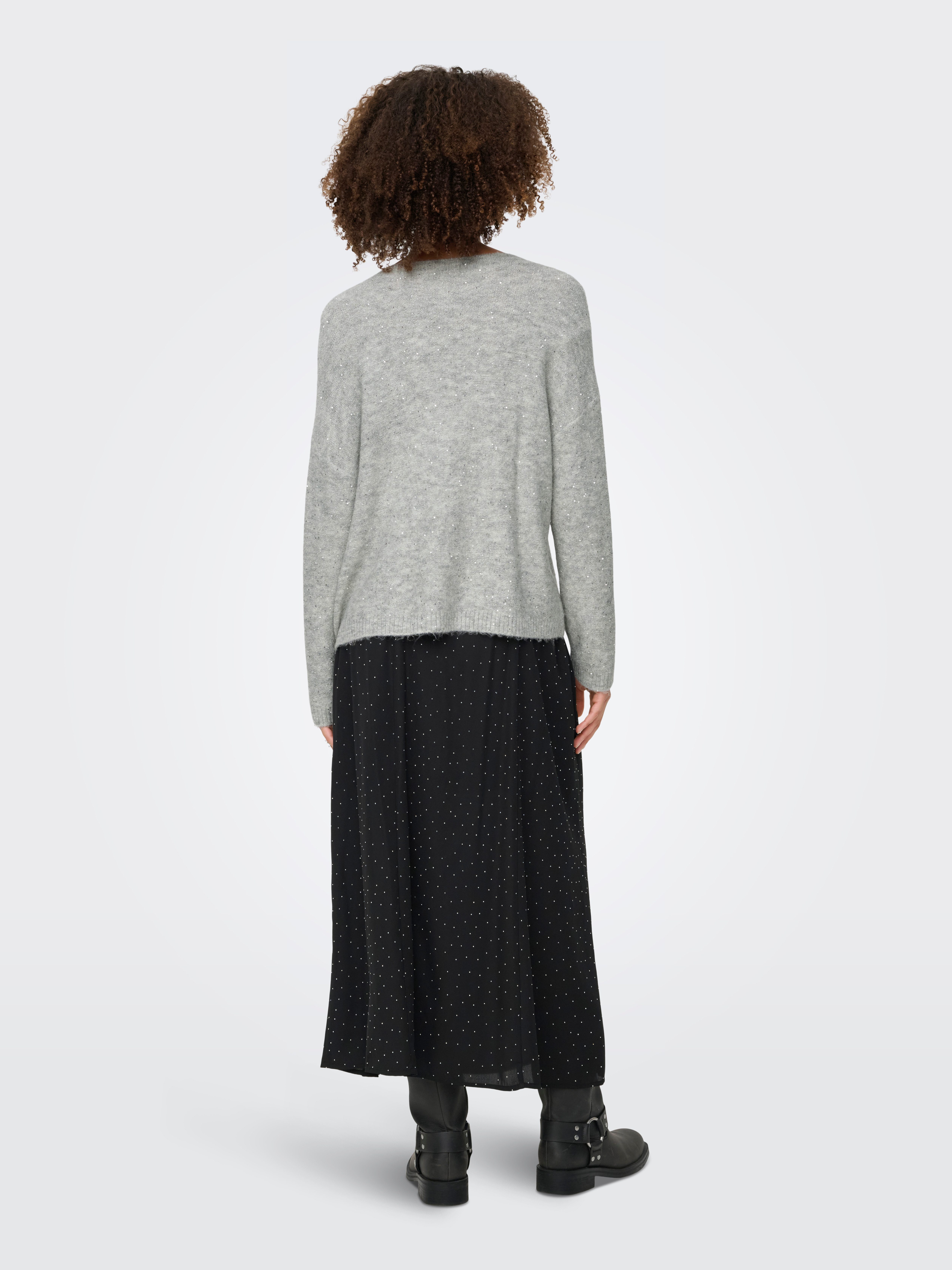 Only Gebreide trui ONLARIZONA LS SEQUINS V-NECK PUL KNT