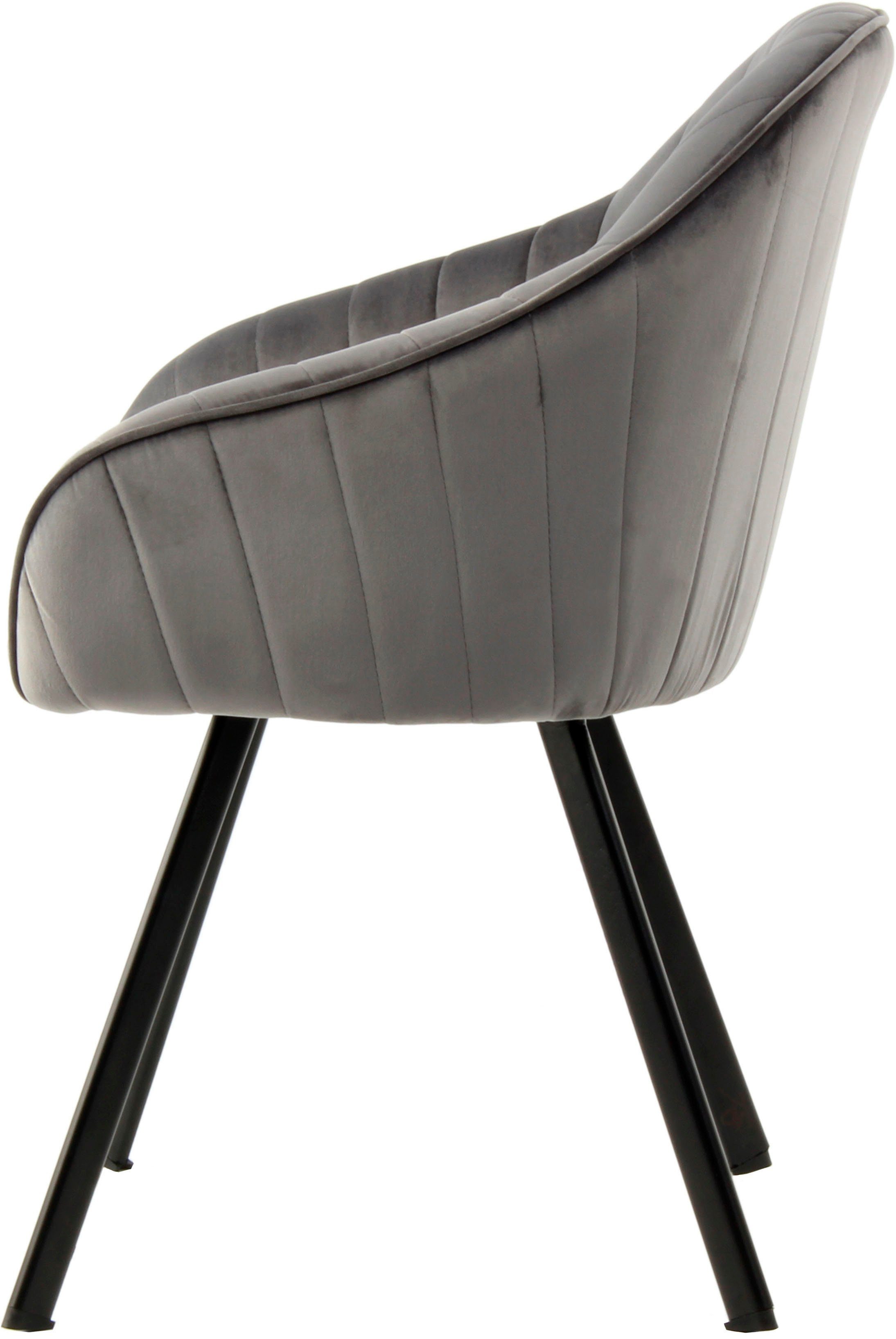 Kayoom Stoel Jodie 125 2-pack, zitting met bekleding fluweelzachte bekleding, comfortabel, effen ontwerp (set, 2 stuks)