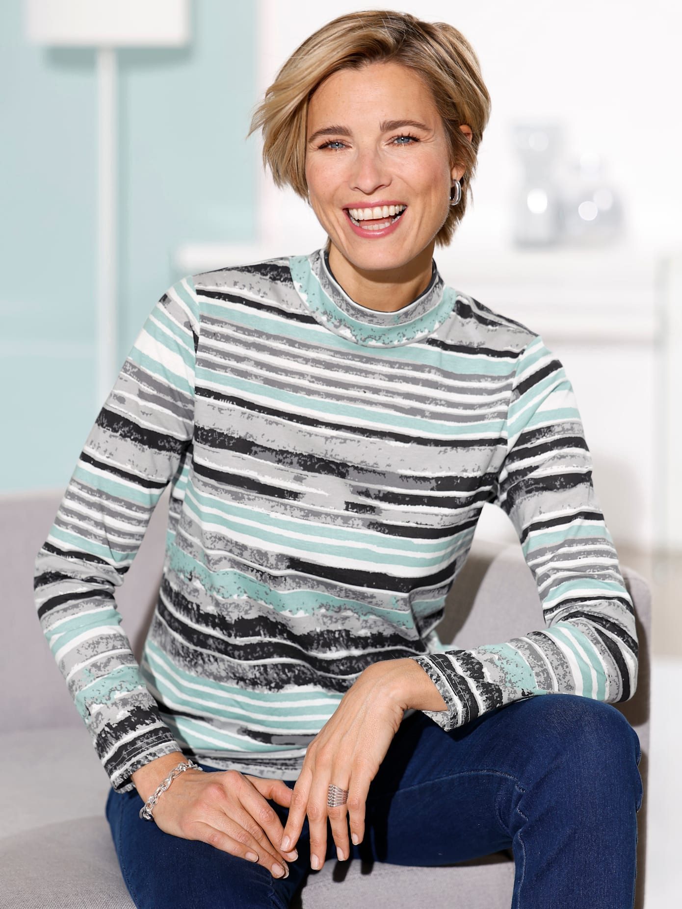 Classic Basics Shirt met staande kraag Shirt met opstaand kraagje (1-delig)