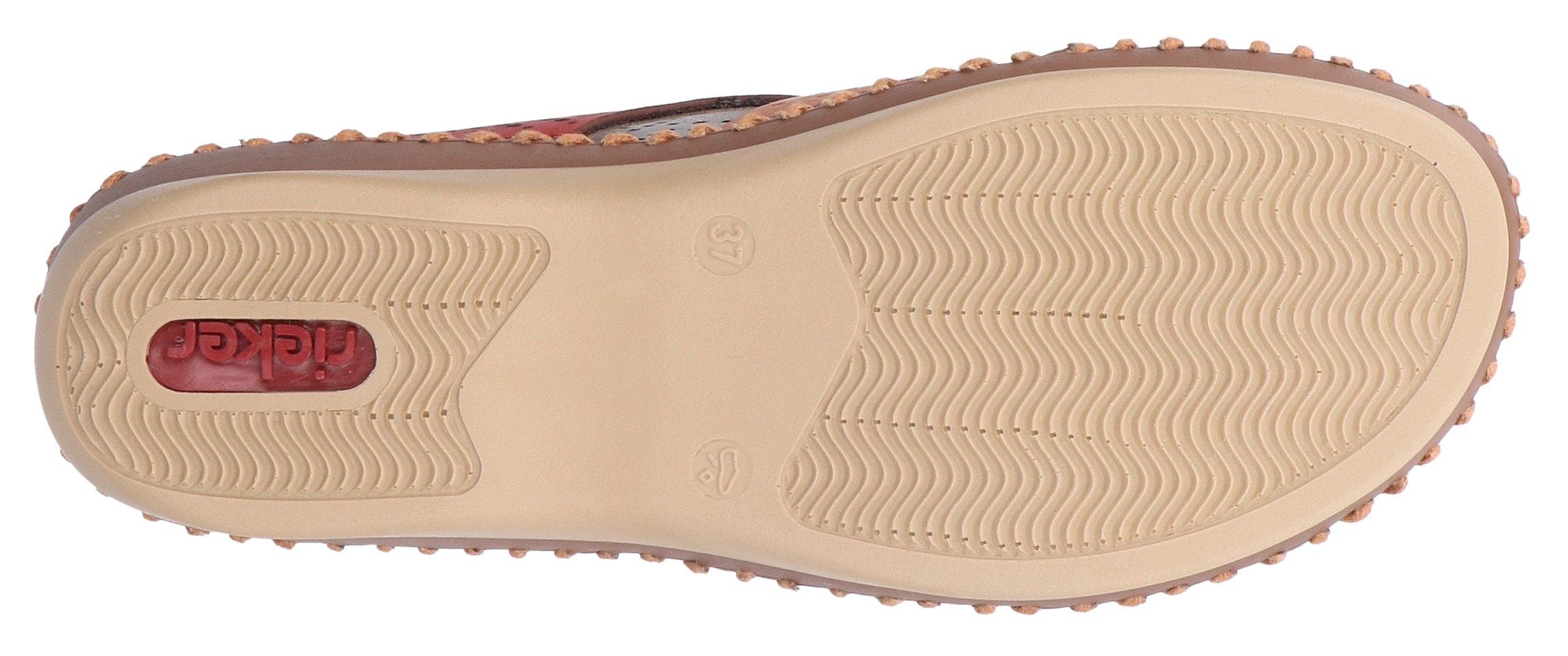 Rieker Slippers sleehak, zomerschoen, slippers met zachte leren binnenzool