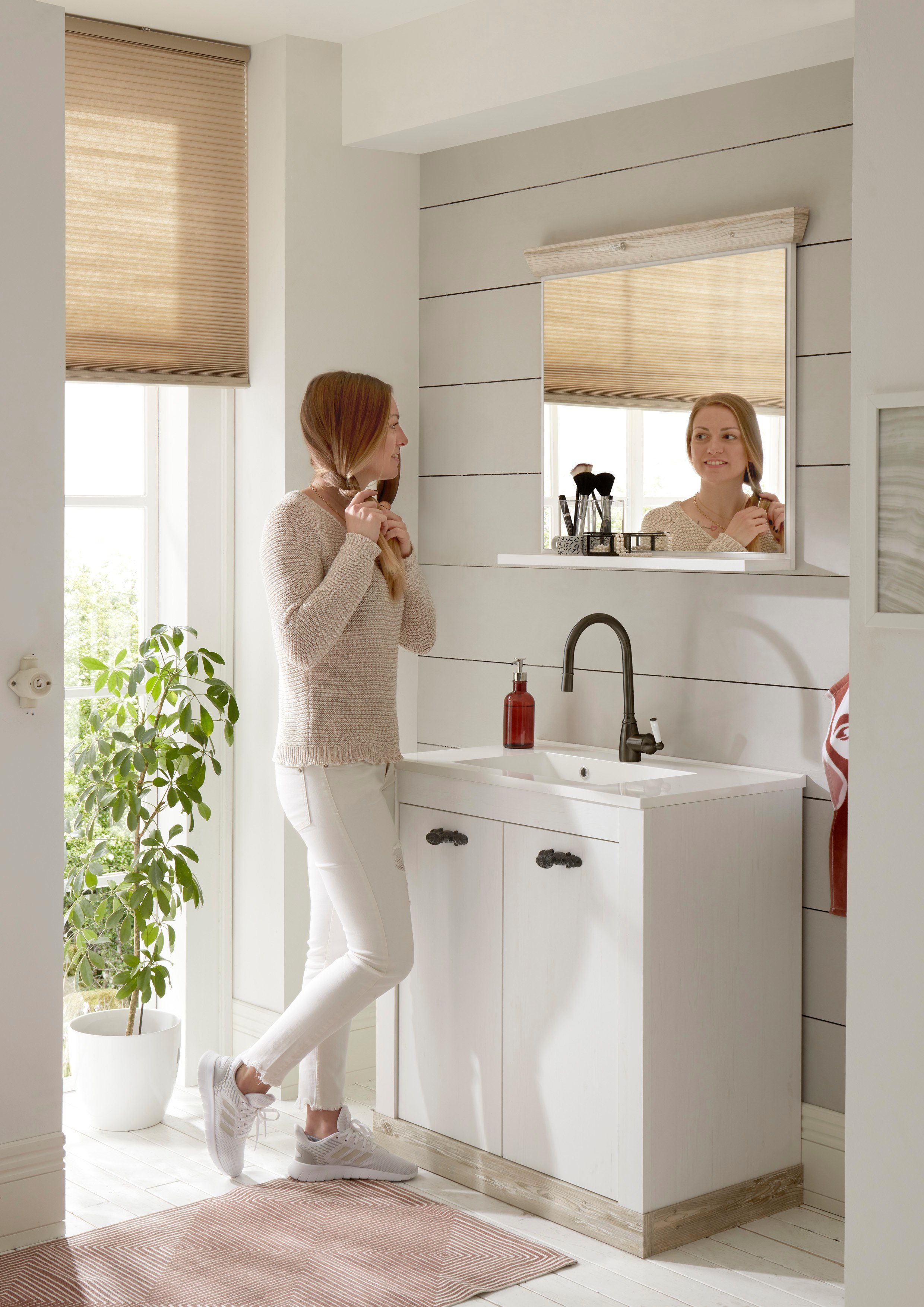 Home affaire Badkamerserie Florenz, Bad im Landhausstil, 2-teiliges Badezimmer (2-delig)