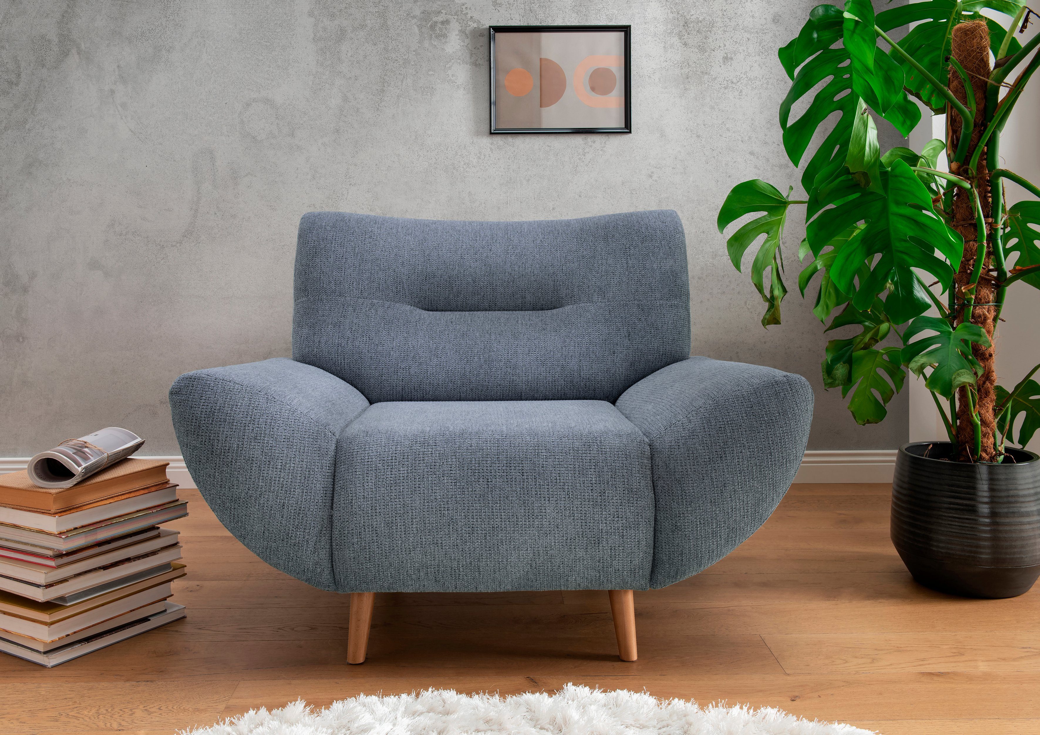 INOSIGN Fauteuil Drago vrij in de ruimte te plaatsen fauteuils blauw