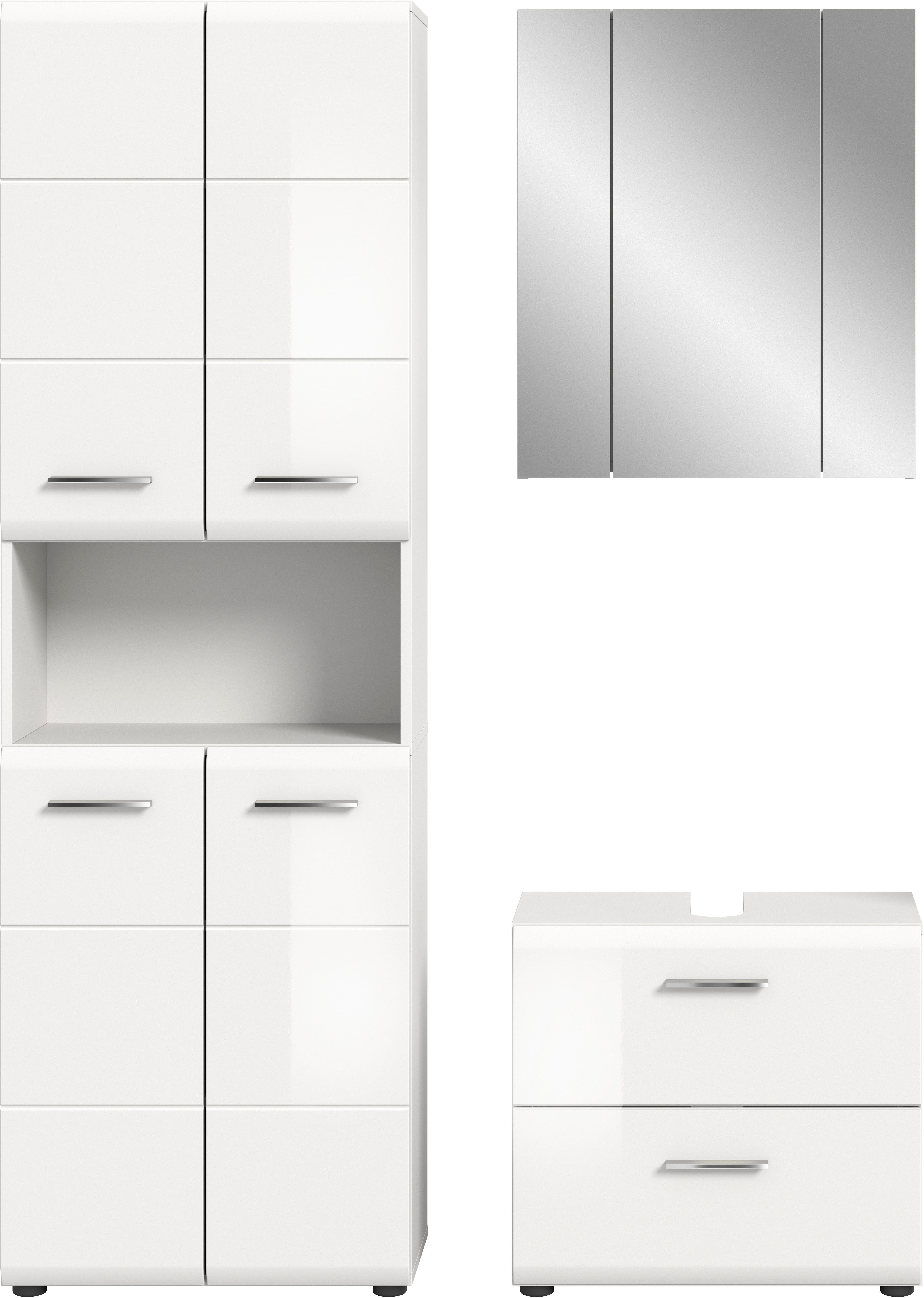 INOSIGN Badmeubelset FLORENZ, TOPSELLER!, 3-delige badcombinatie, hoogwaardige MDF-front