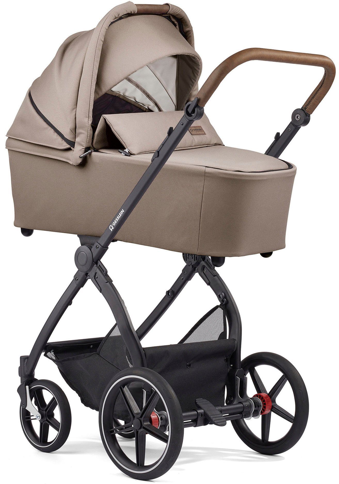 Gesslein Combi-kinderwagen FX4 Soft+ met opzetstuk Life, zwart/tabak, zand