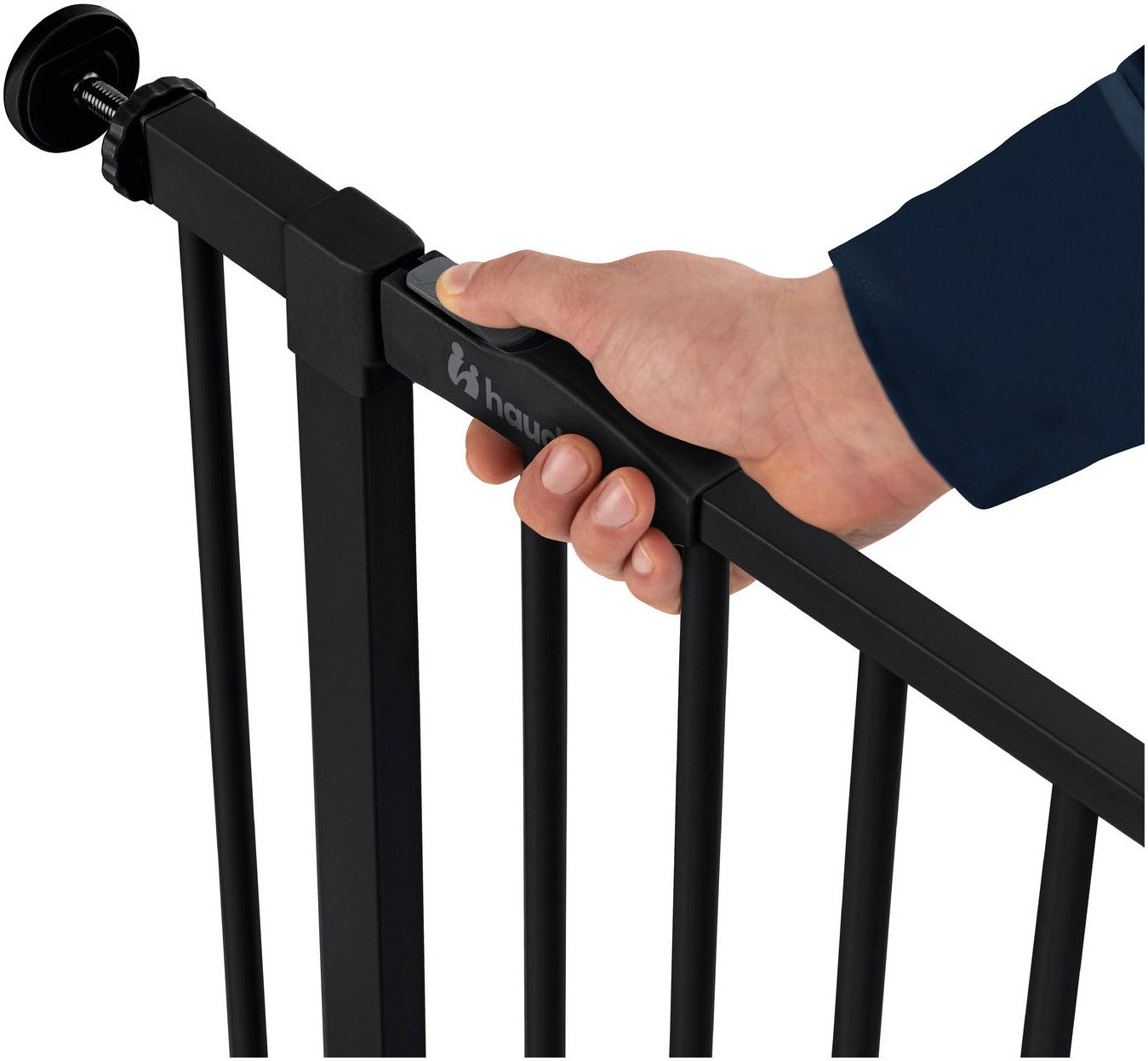Hauck Traphek Clear Step 2, Black ook als traphekje te gebruiken, 75-80 cm, vlakke doorgang