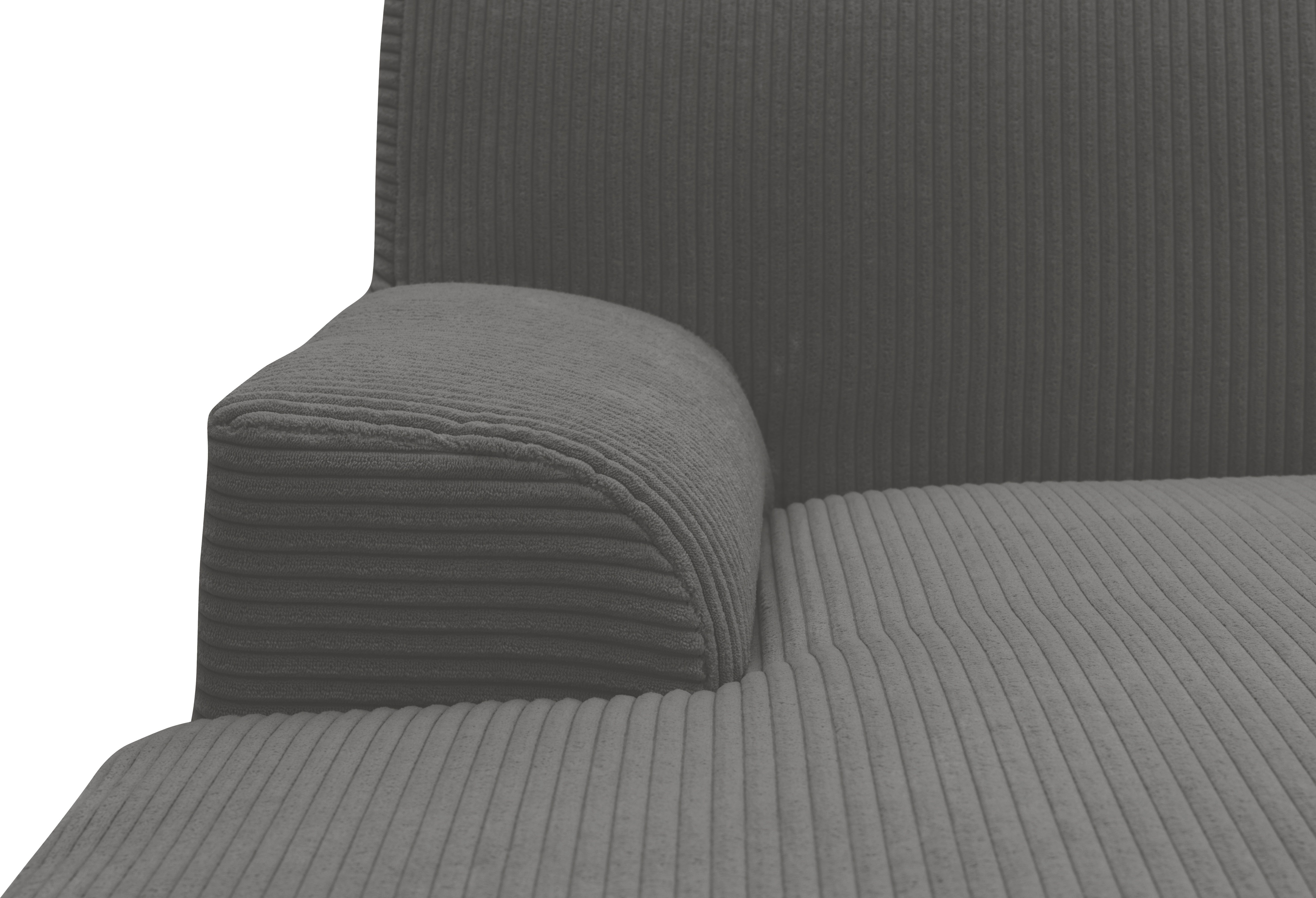 INOSIGN Hoekbank Turah 2, L-vorm, in Cord en waterafstotende microvezel, Vering B/D/H: 241/146/79 cm, incl. sierkussen, optioneel met bedfunctie