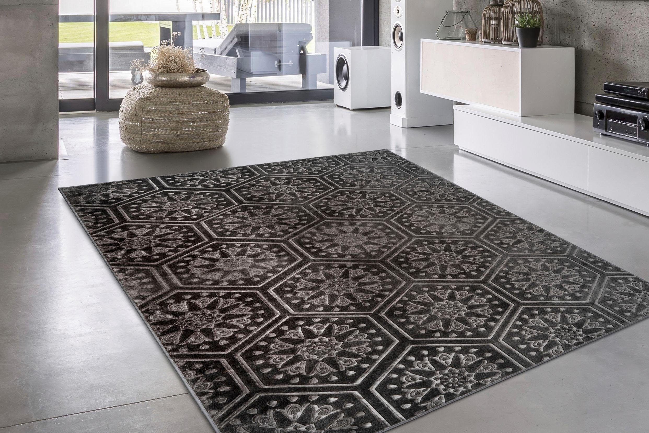 my home Vloerkleed Stina Reliëfeffect, met motief, vloerkleden