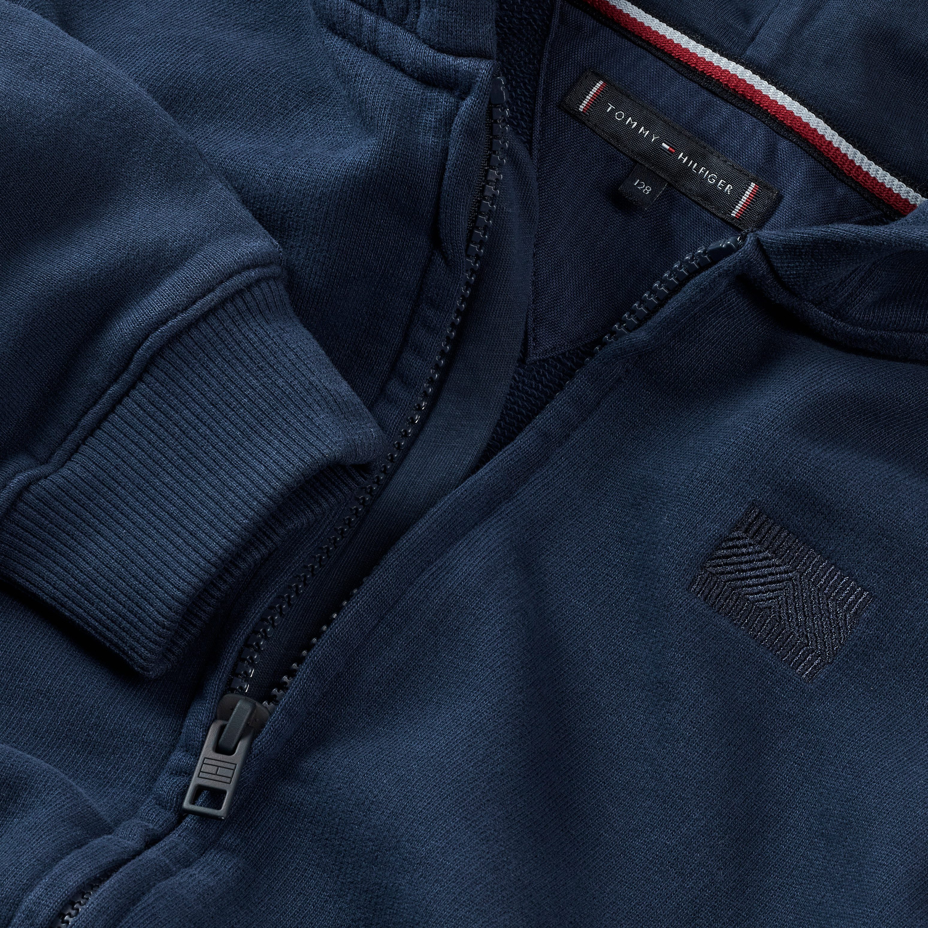Tommy Hilfiger Capuchonsweatvest TONAL FLAG EMB ZIP HOODIE voor kinderen tot 16 jaar, met capuchon