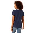 classic basics shirt met v-hals shirt blauw
