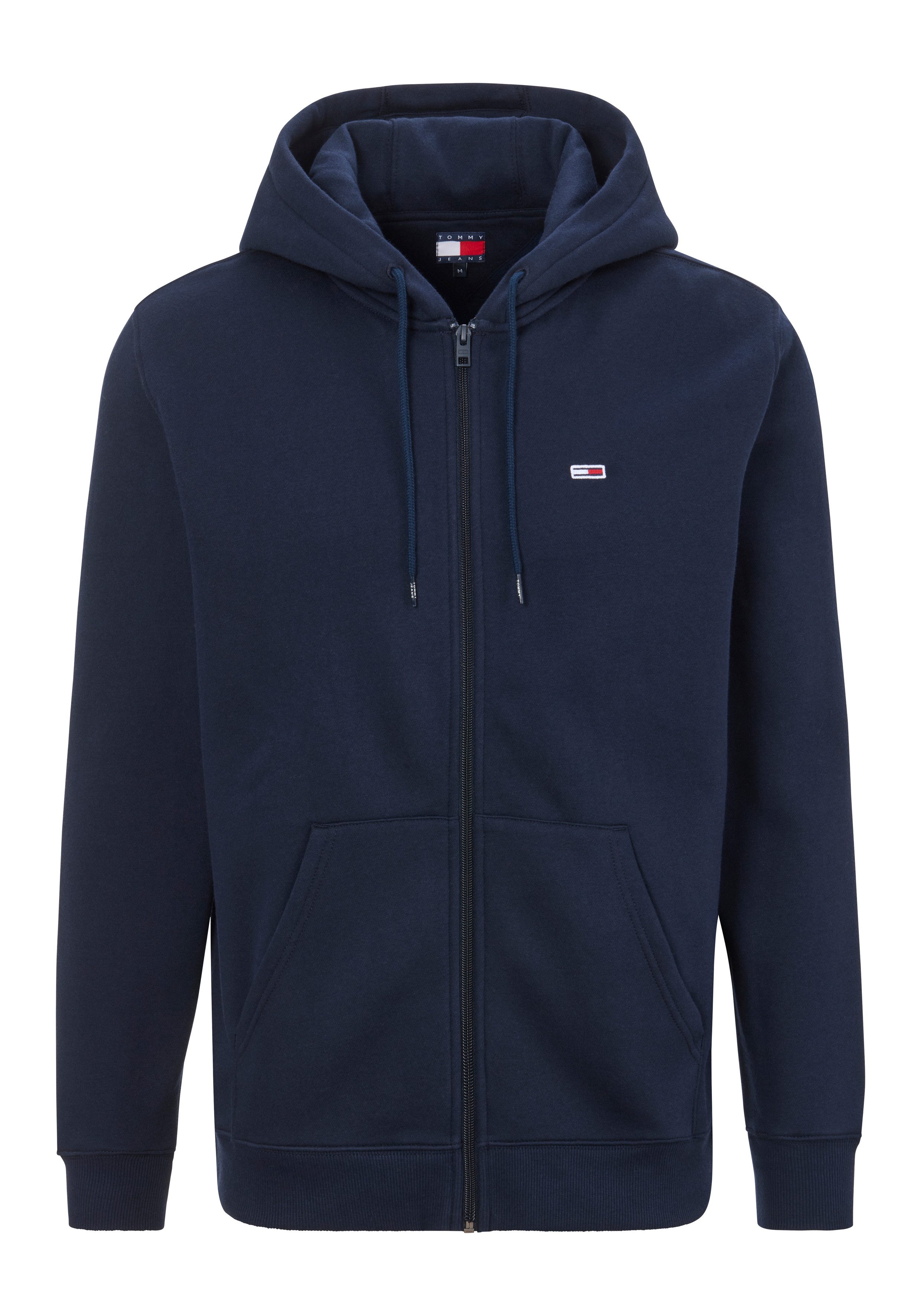 TOMMY JEANS Sweatshirt TJM REG S FLAG ZIP FLEECE THRU met geborduurd merklogo op borsthoogte