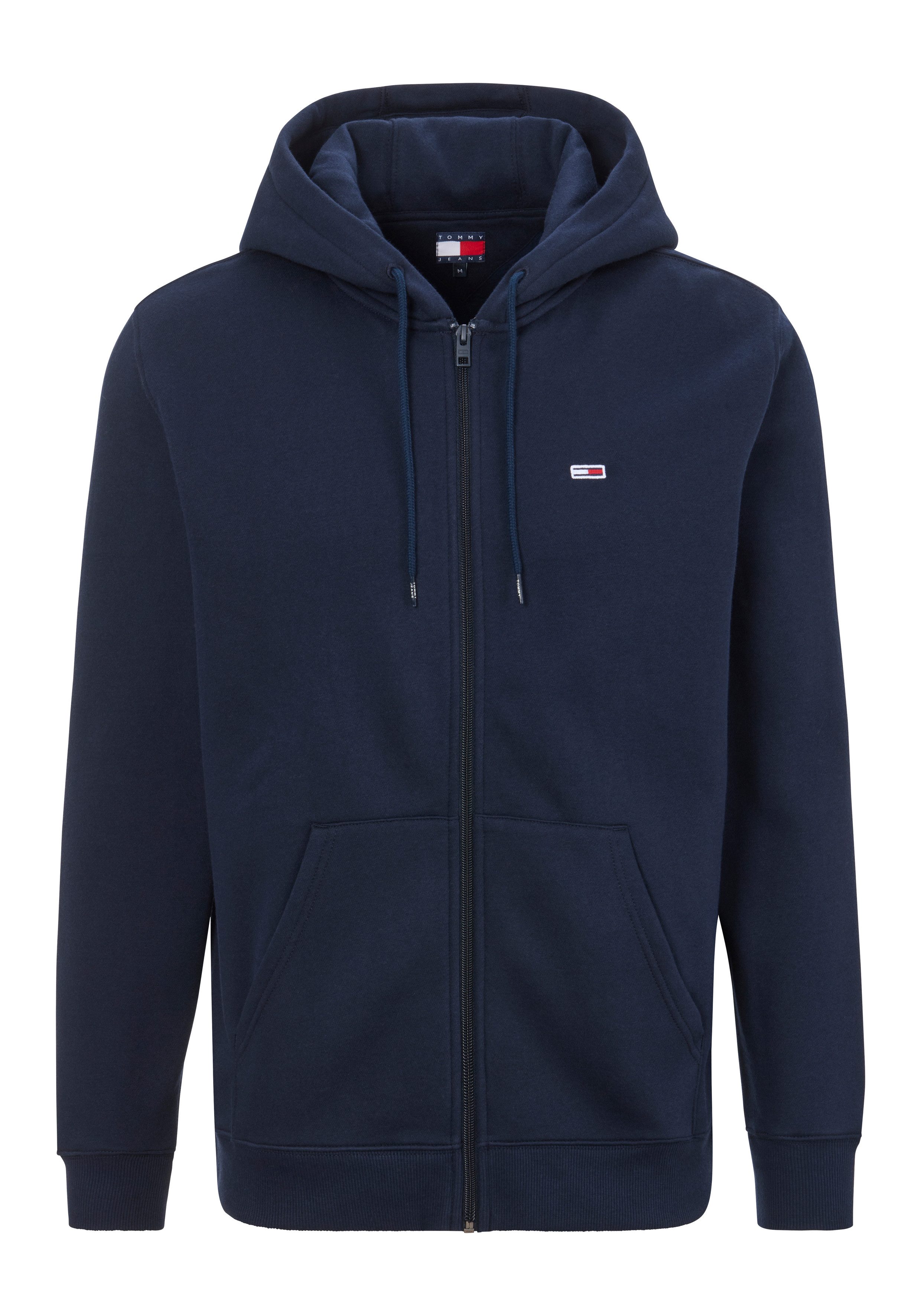 TOMMY JEANS Sweatshirt TJM REG S FLAG ZIP FLEECE THRU met geborduurd merklogo op borsthoogte