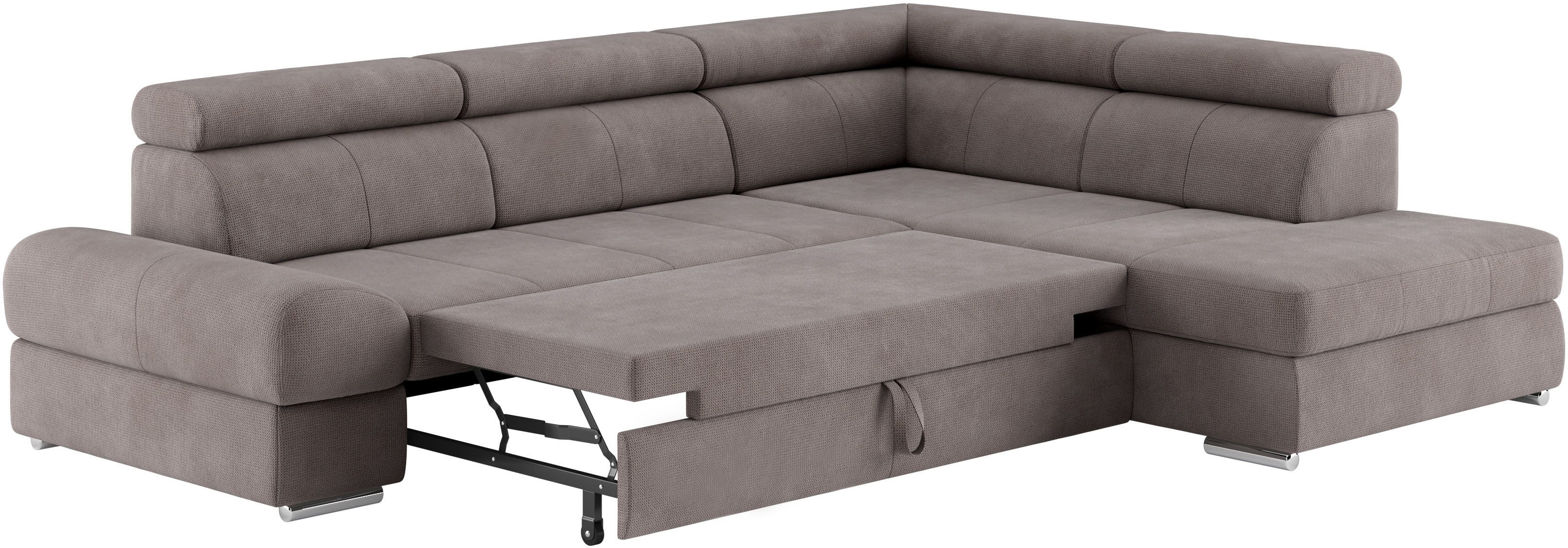 sit&more Hoekbank Broadway L-vorm met verstelbare hoofdsteunen, naar keuze met slaapfunctie