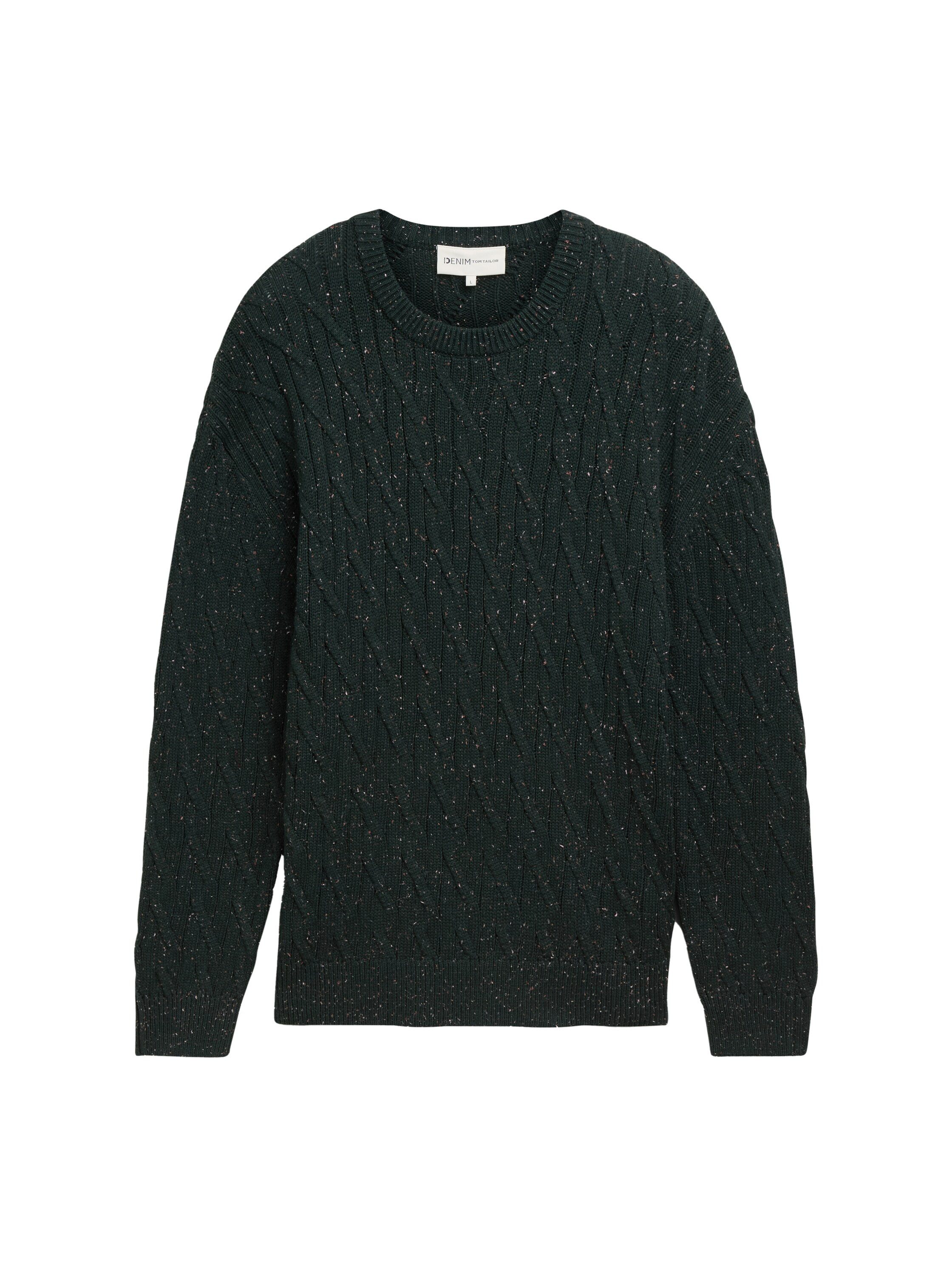 Tom Tailor Denim Trui met ronde hals met grove breistructuur