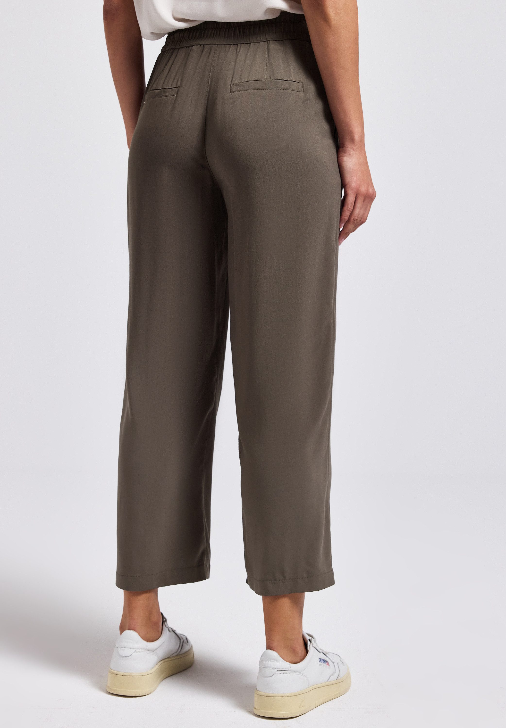 STREET ONE Stoffen broek Style Emee elastische band met rijgkoord