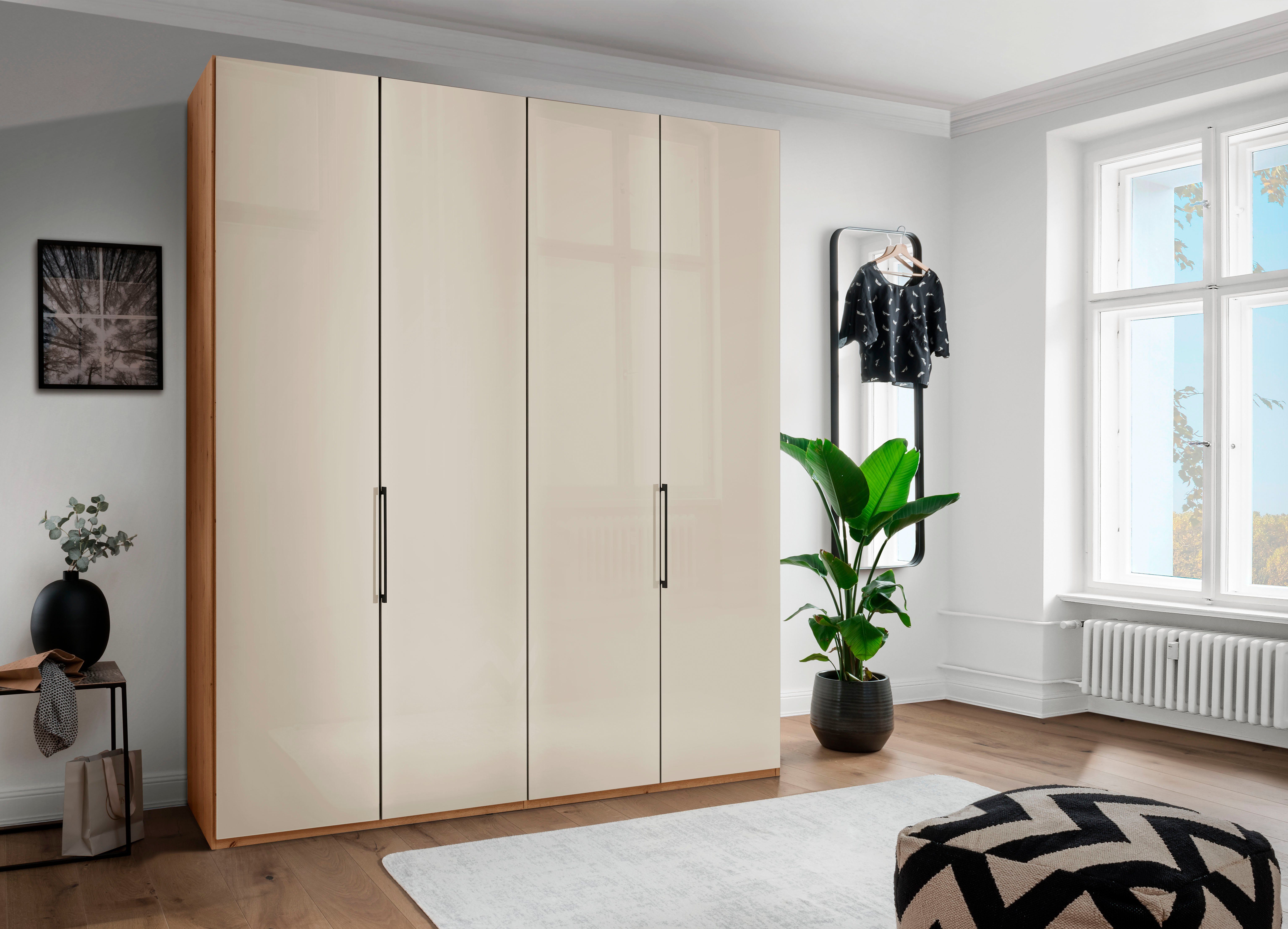 WIEMANN Draaideurkast Monaco, made in Germany, chic glazen front, in verschillende kleuren,
