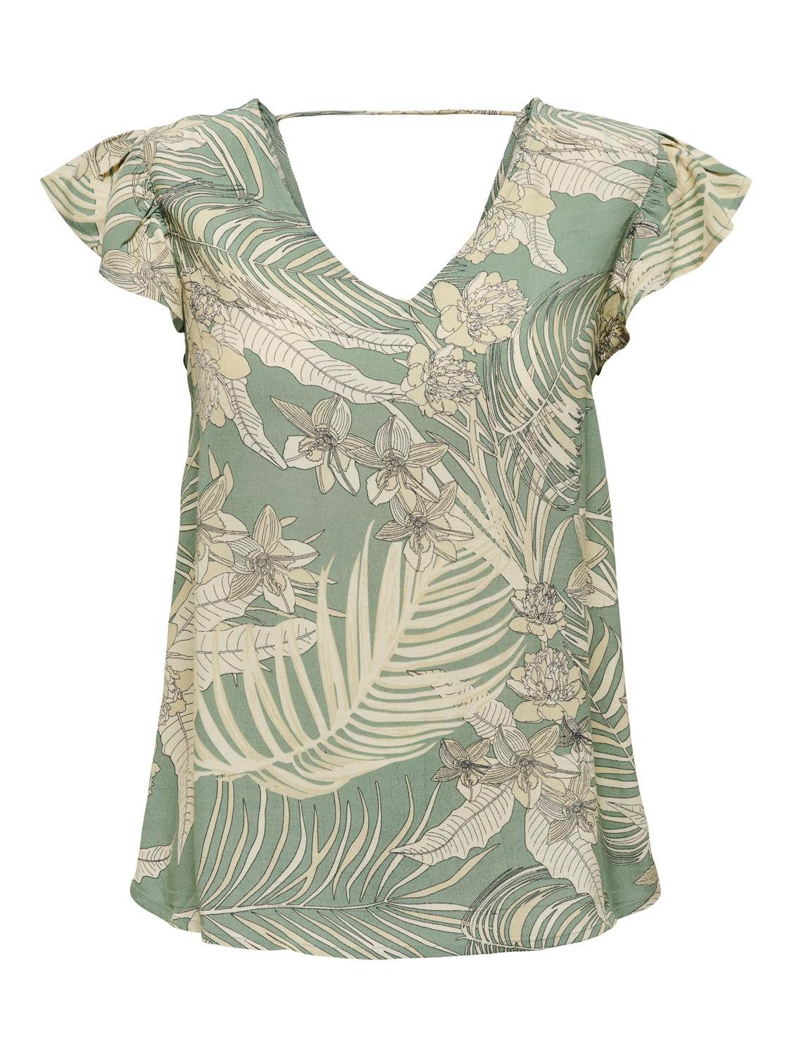 Only Shirt met V-hals ONLPALINA LIFE SS V-NECK TOP PTM