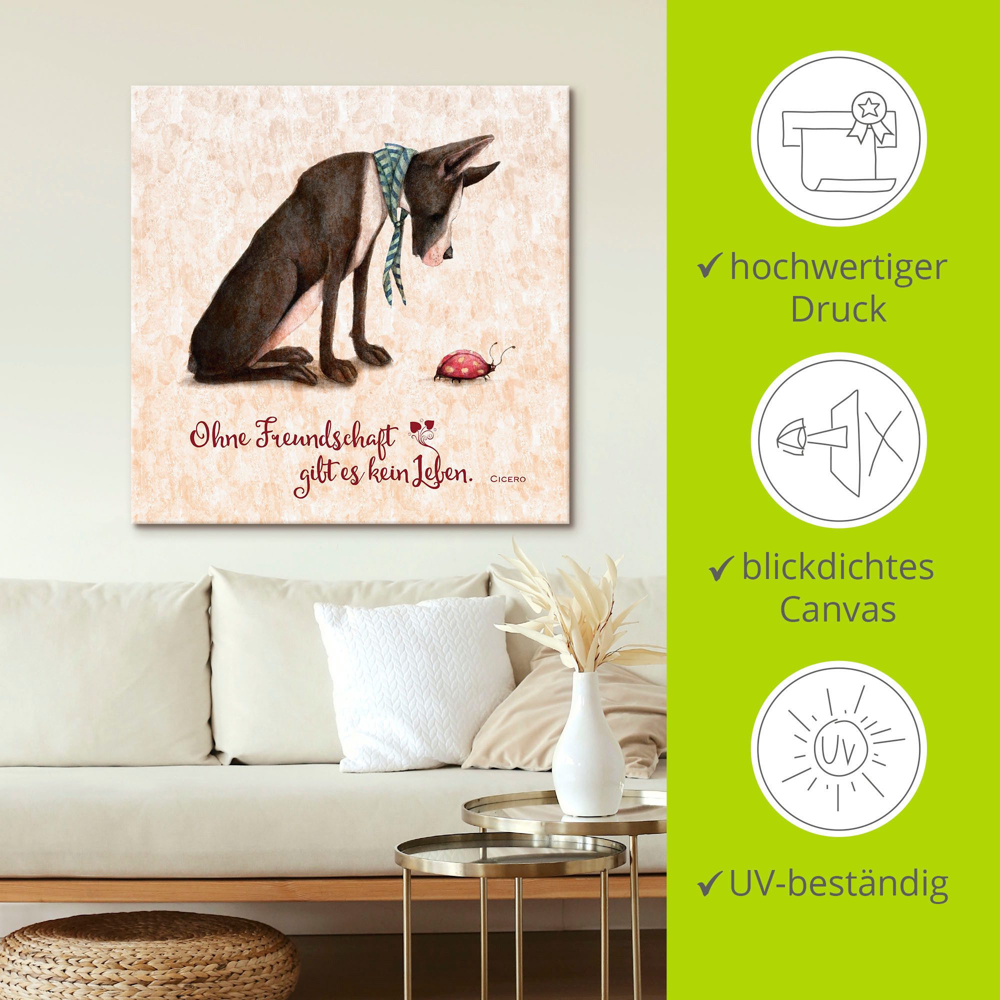 Artland Artprint Levenswijsheid vriendschap als artprint van aluminium, artprint voor buiten, artprint op linnen, poster in verschillende maten. maten