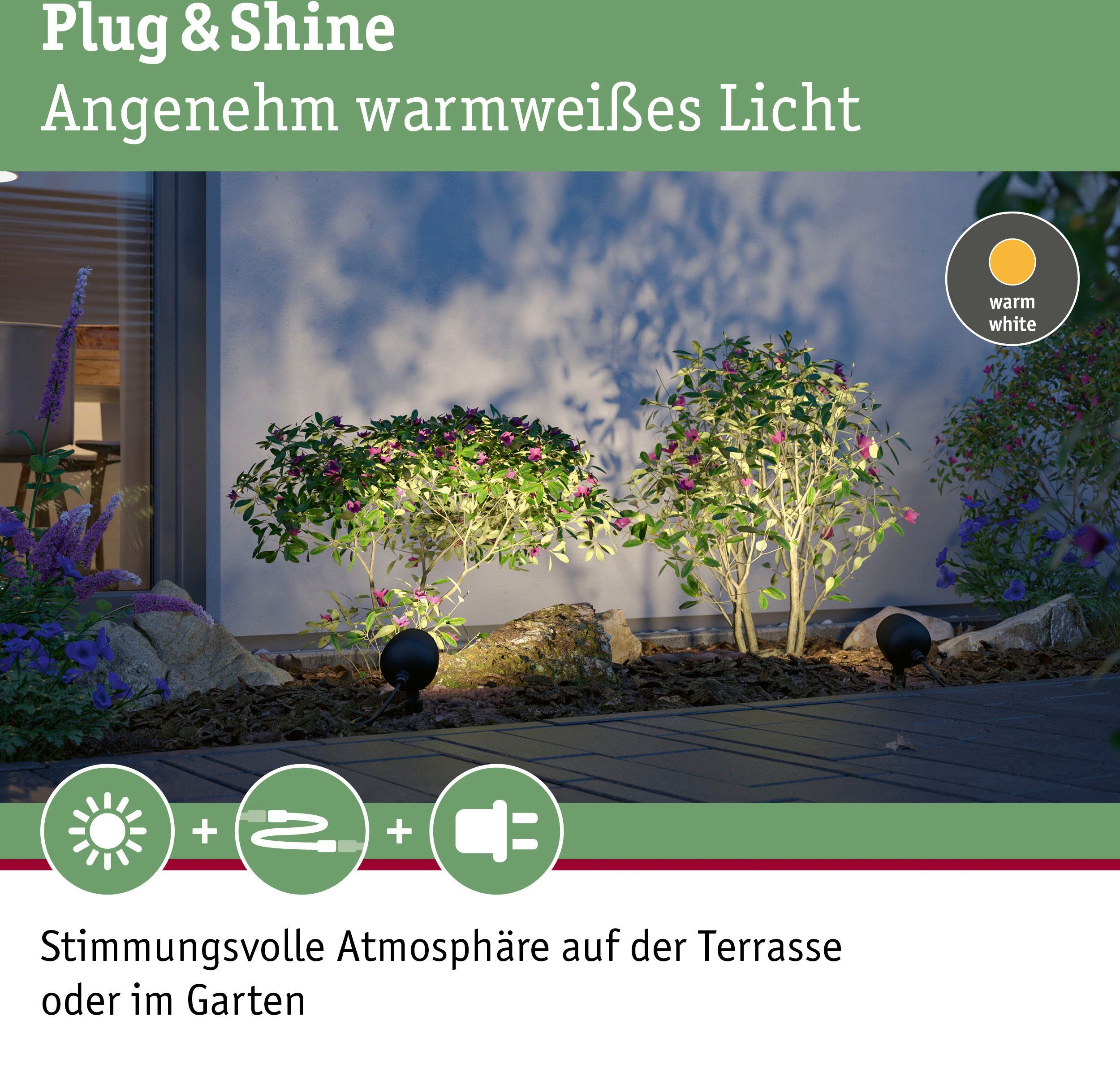 Paulmann Led-tuinverlichting Buiten Plug & Shine Spot Kikolo 60° 3000K Antraciet (1 stuk)
