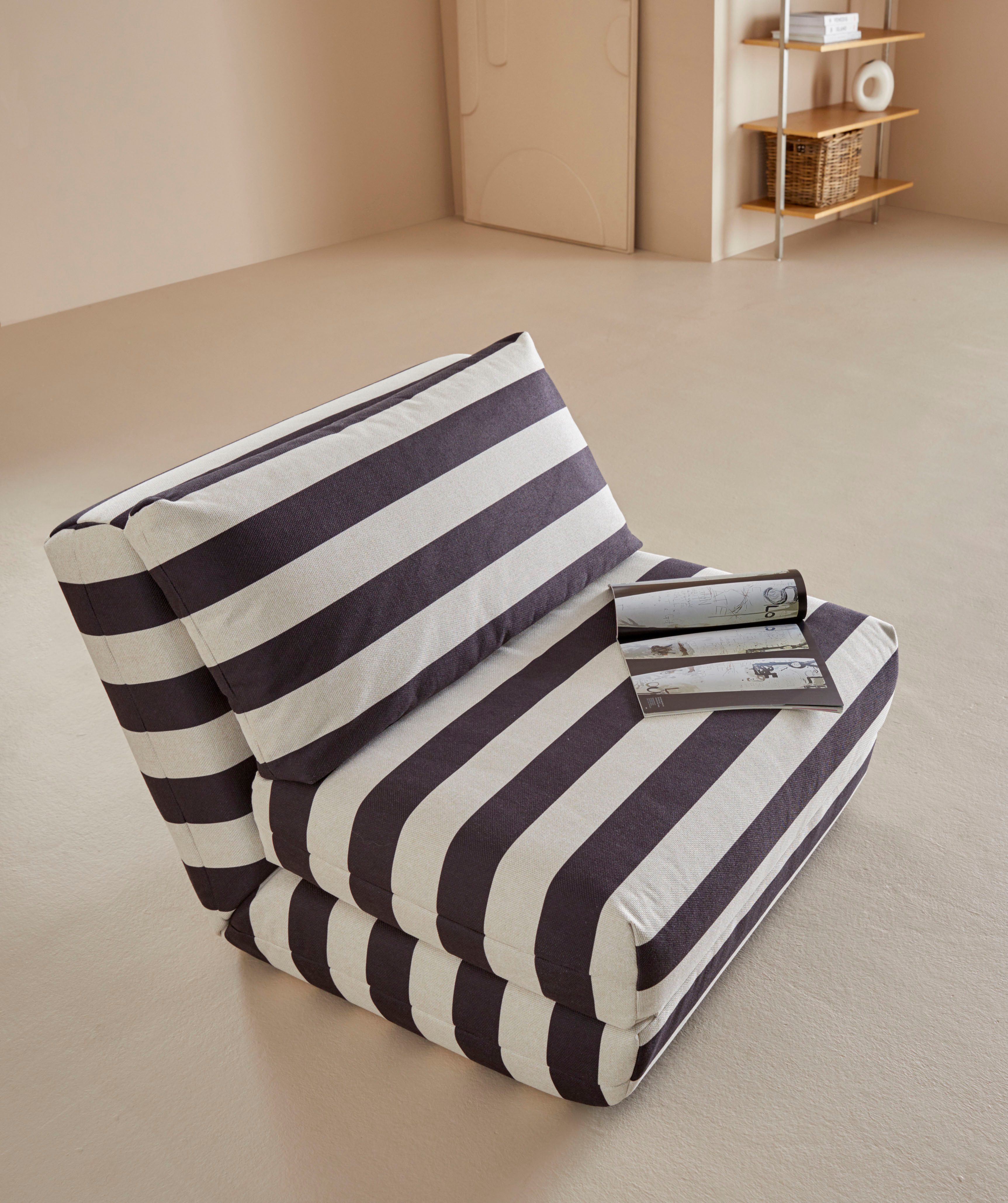 LeGer Home by Lena Gercke Fauteuil Amara Slaapstoel uitklapbaar, bedstoel, met rastering