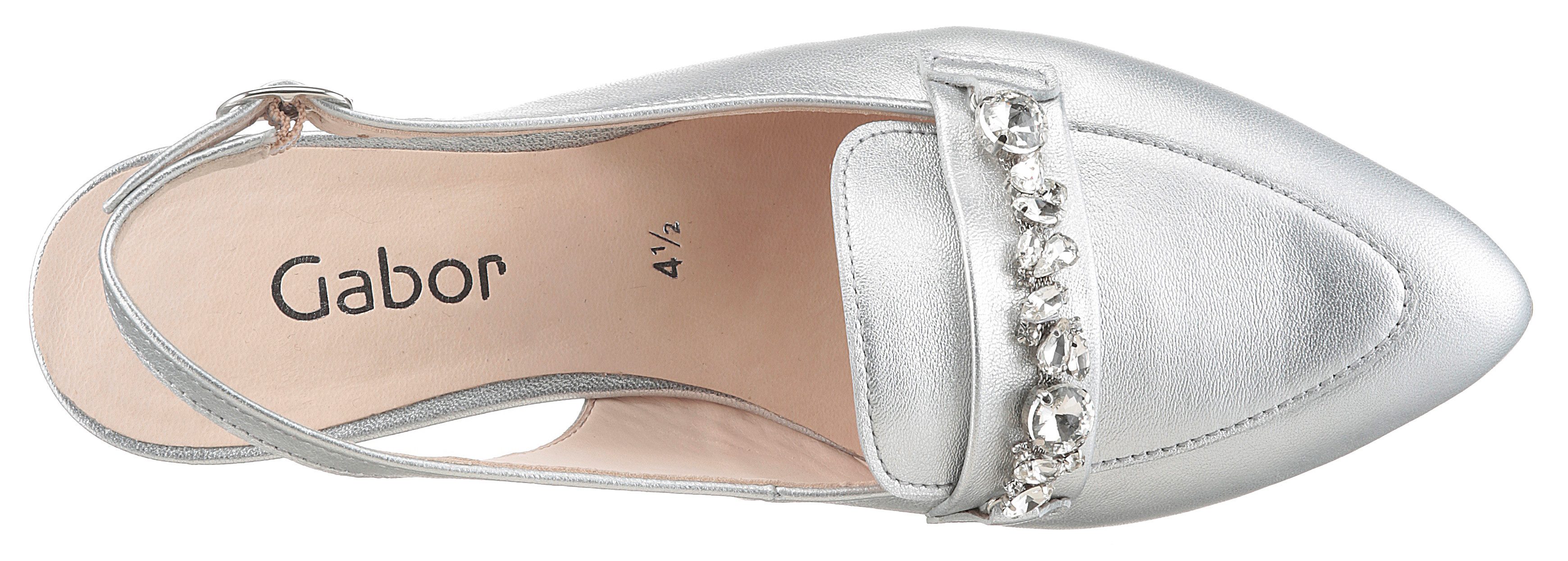 Gabor Slingback pumps , blokhak, avondschoen, feestdag schoen in spitse vorm