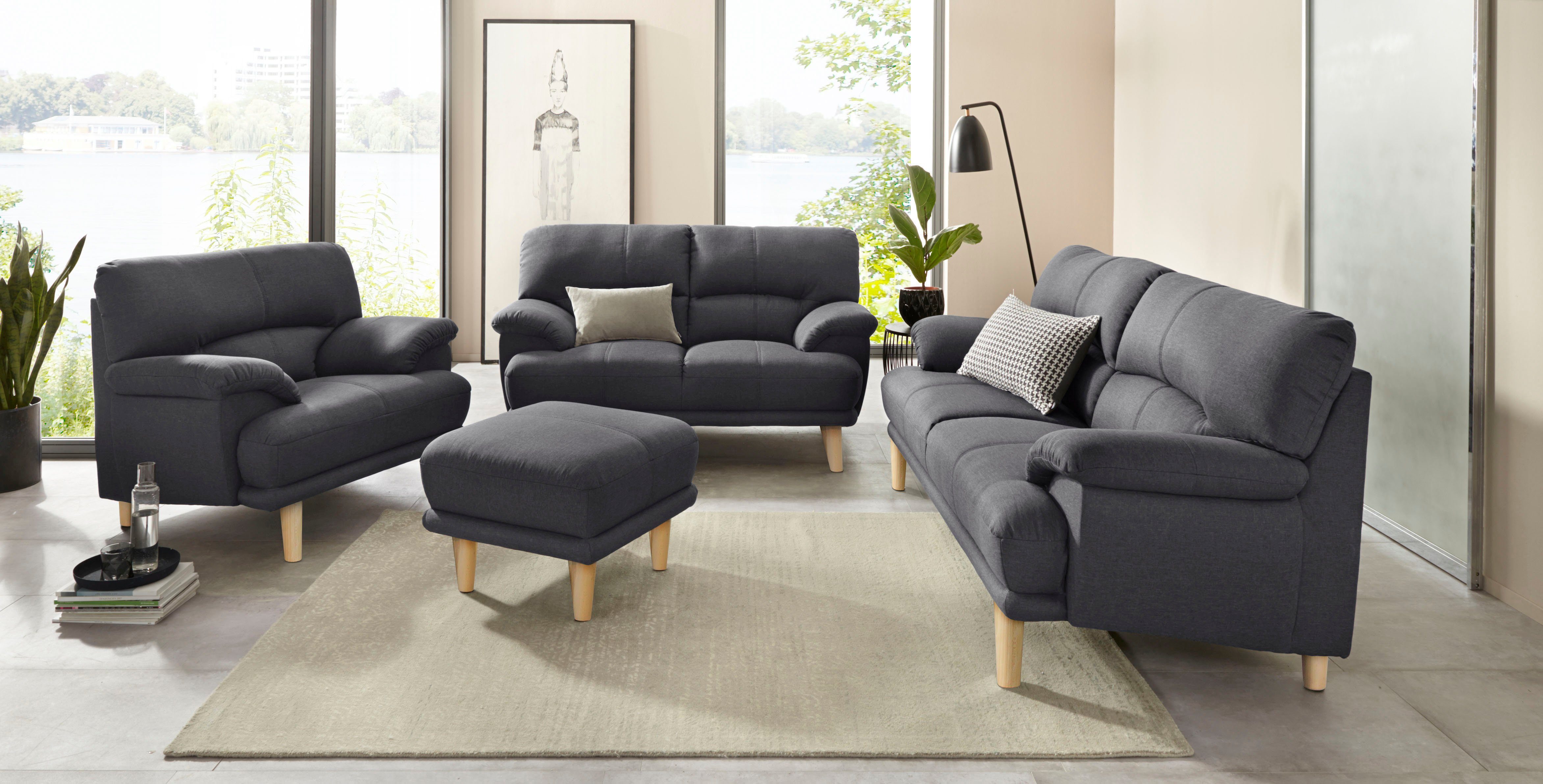 TRENDMANUFAKTUR 2-zitsbank Cecilia, Italiaans design, geweldige details hoog zitcomfort en extra comfortabele armleuningen