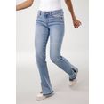 kangaroos regular fit jeans straight-fit mid rise met splitje en open zoom - nieuwe collectie blauw