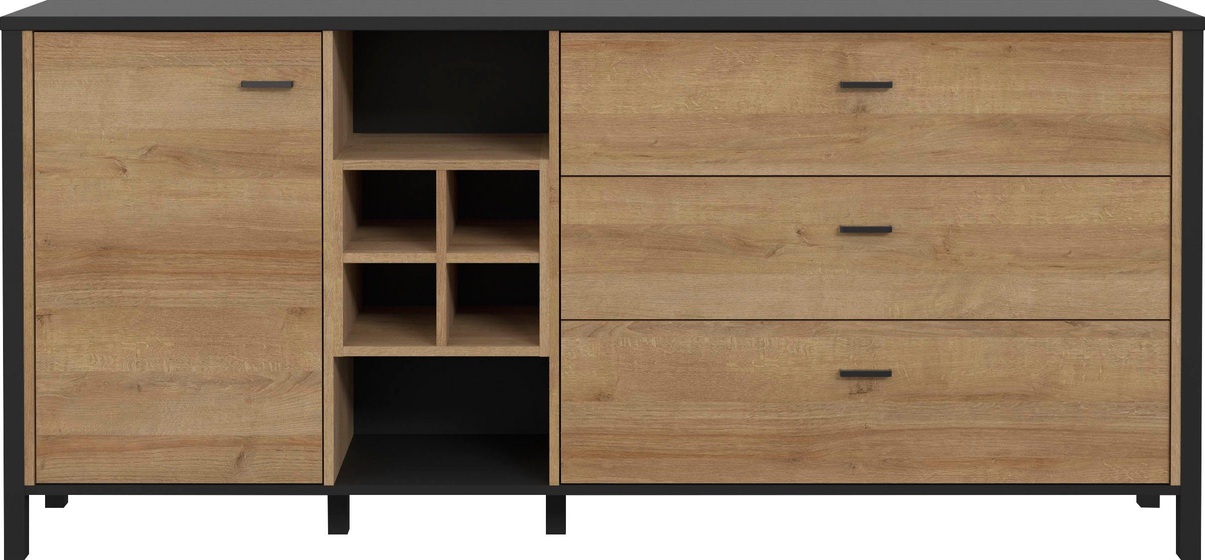FORTE Dressoir High Rock Breedte ca. 186 cm dressoirs zwart