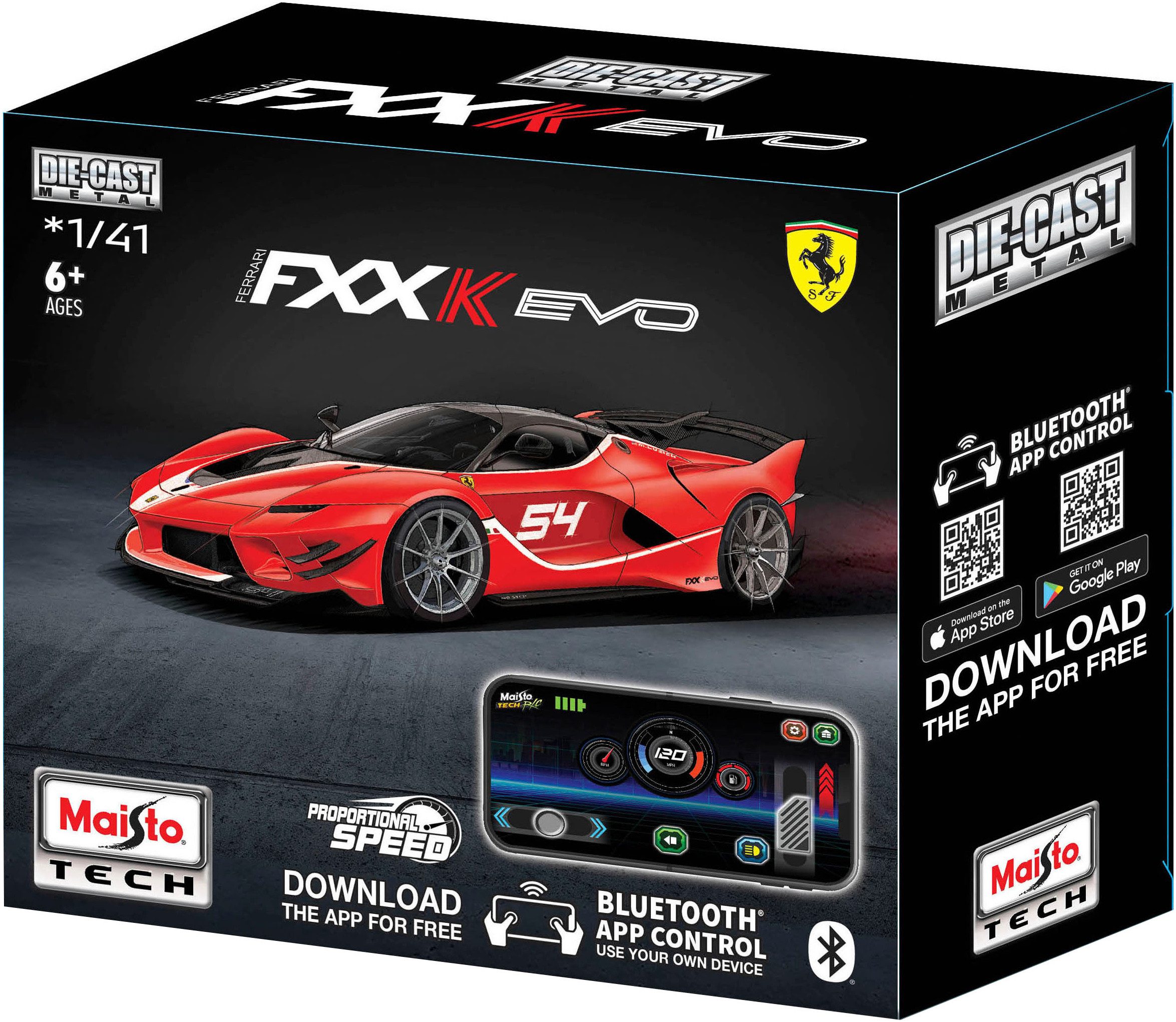 Maisto® Radiografisch bestuurbare auto Ferrari FXX-K EVO 2,4 GHz BLUETOOTH 5.0, met USB-kabel