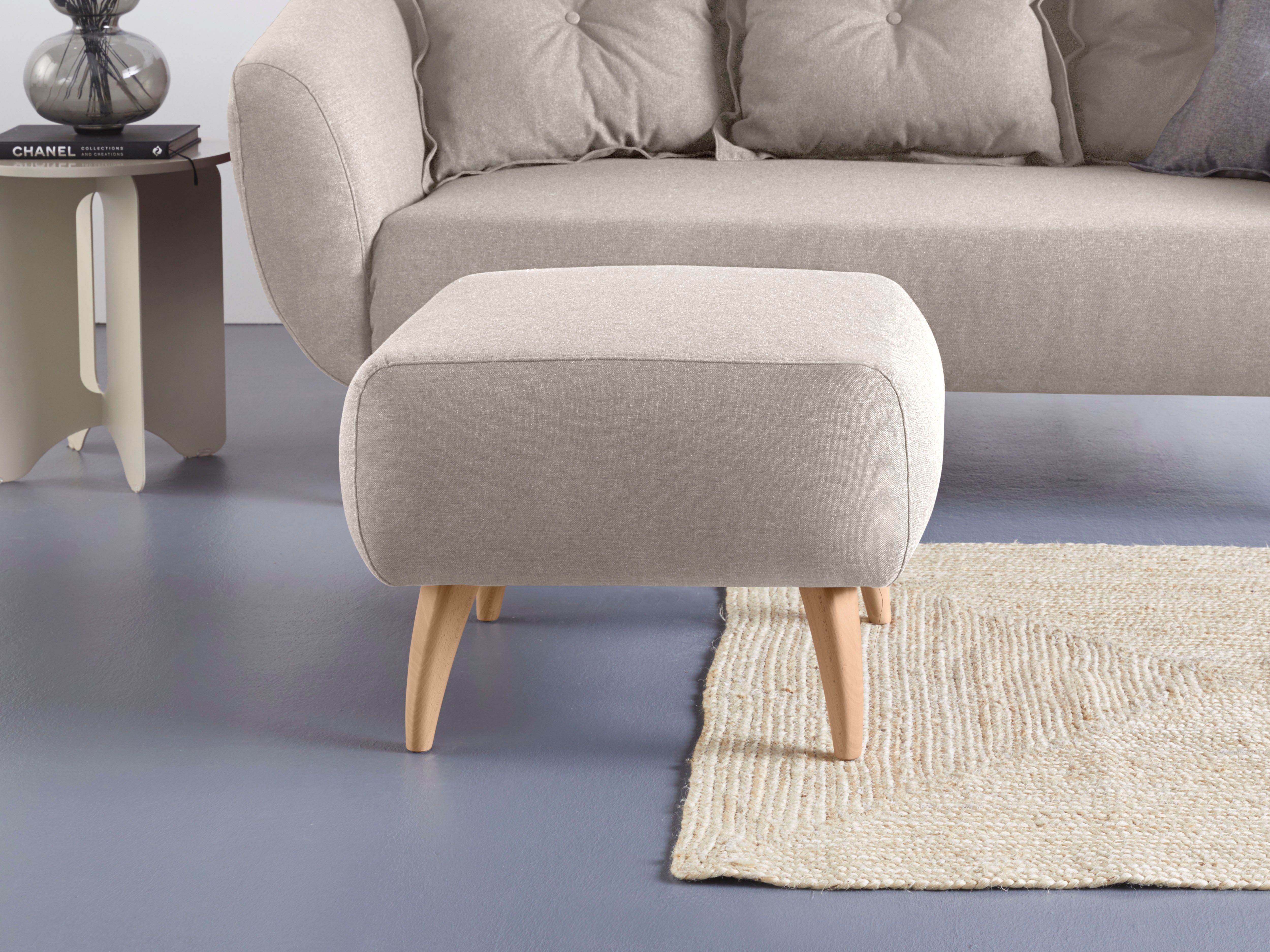 Home affaire Hocker Baggio met houten voetjes