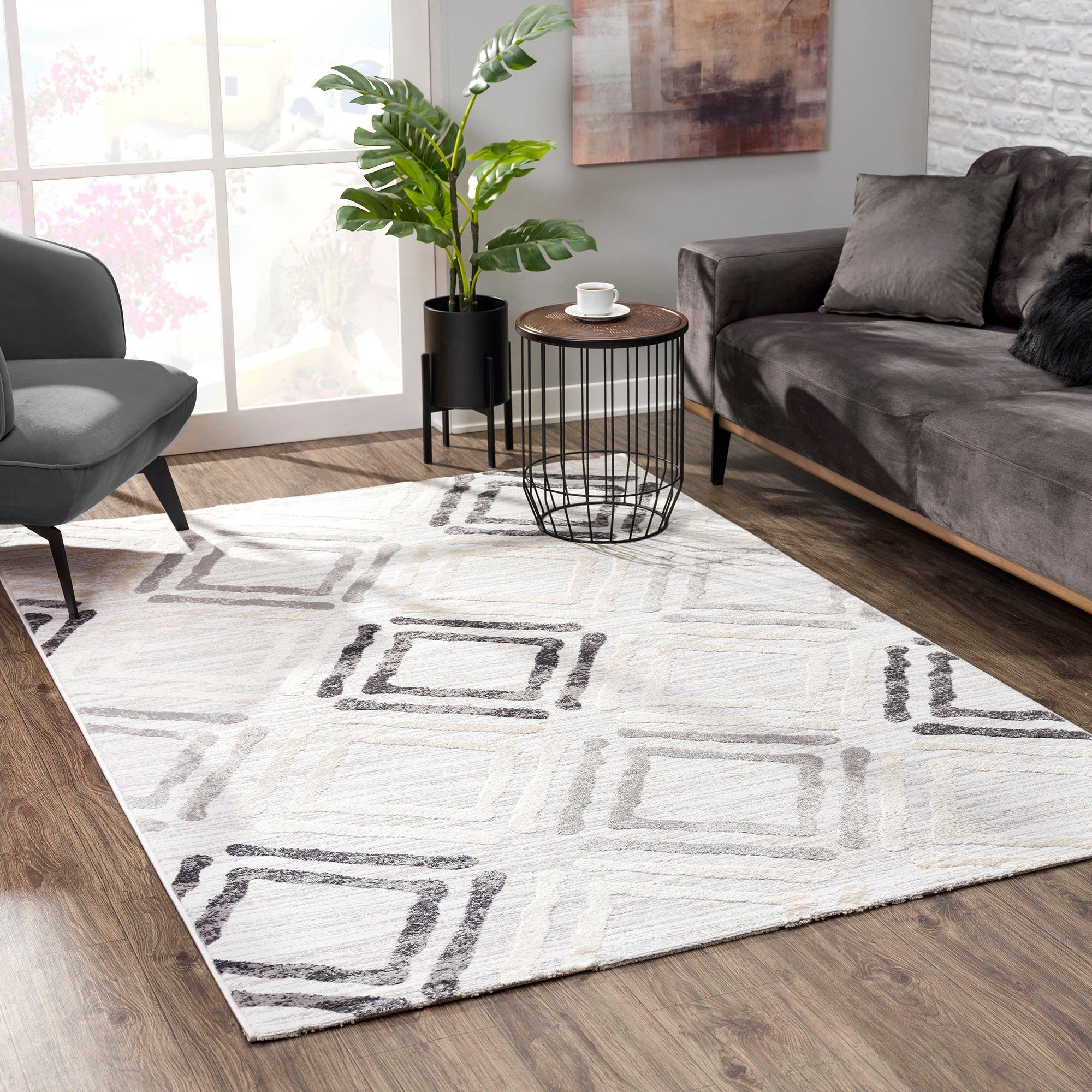 SANAT HALI Vloerkleed Evra 7005 Woonkamer, korte pool, modern