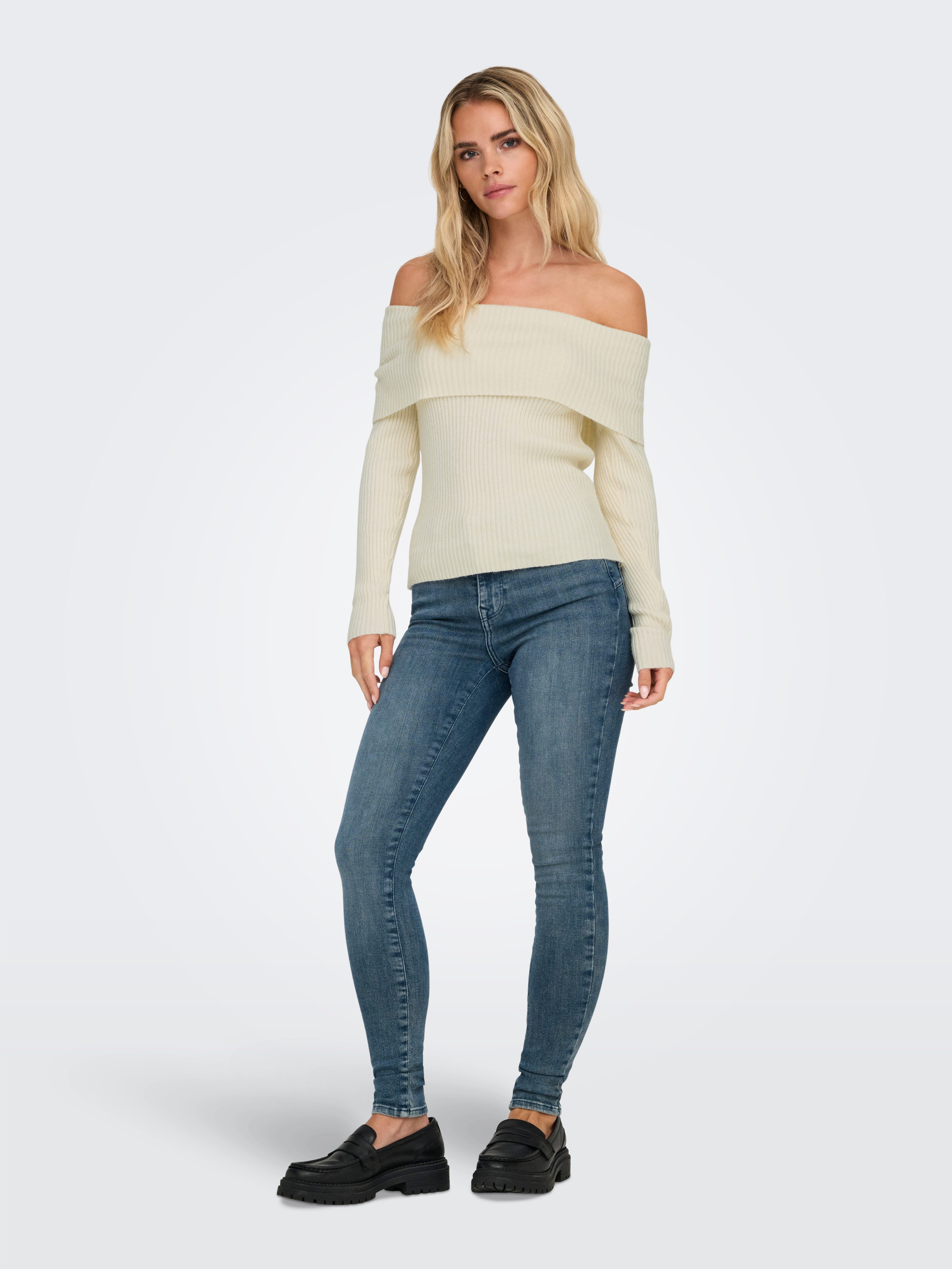 Only Gebreide trui ONLKATIA LS OFF SHOULDER KNT