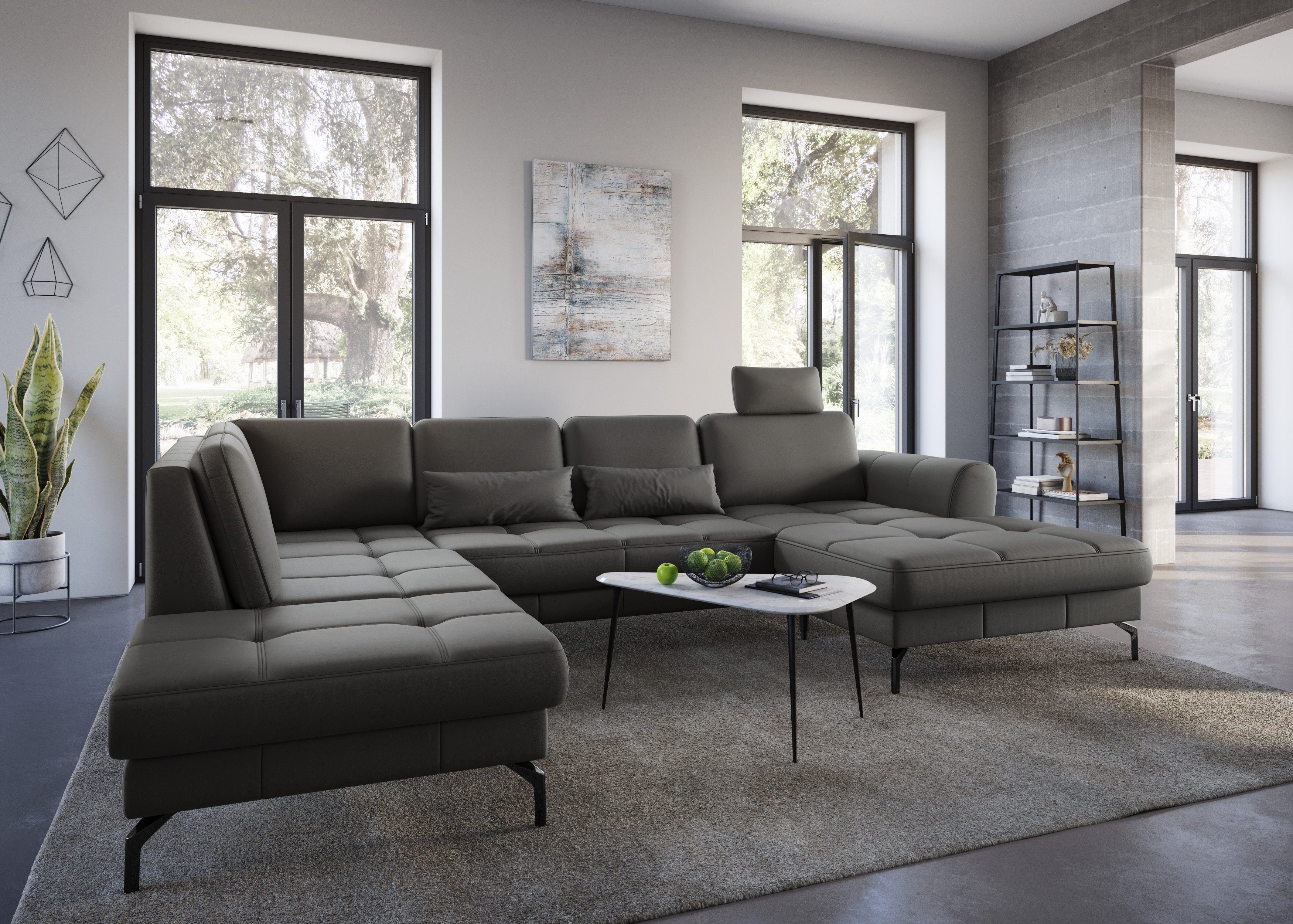 sit&more Zithoek Bendigo U-vorm inclusief zitdiepteverstelling, bodemvrijheid 15 cm, in 2 pootkleuren