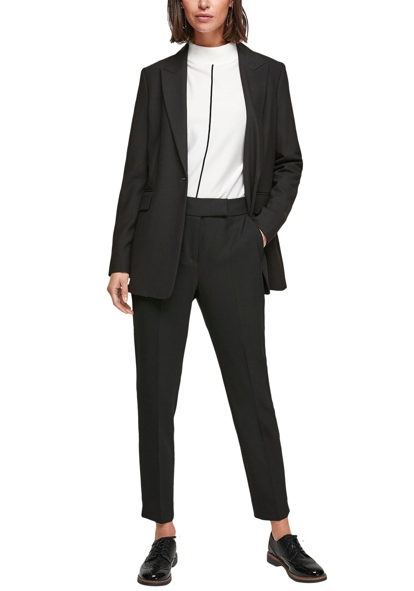 s.Oliver BLACK LABEL Lange blazer met 4-knoopsmanchetten aan de mouwen