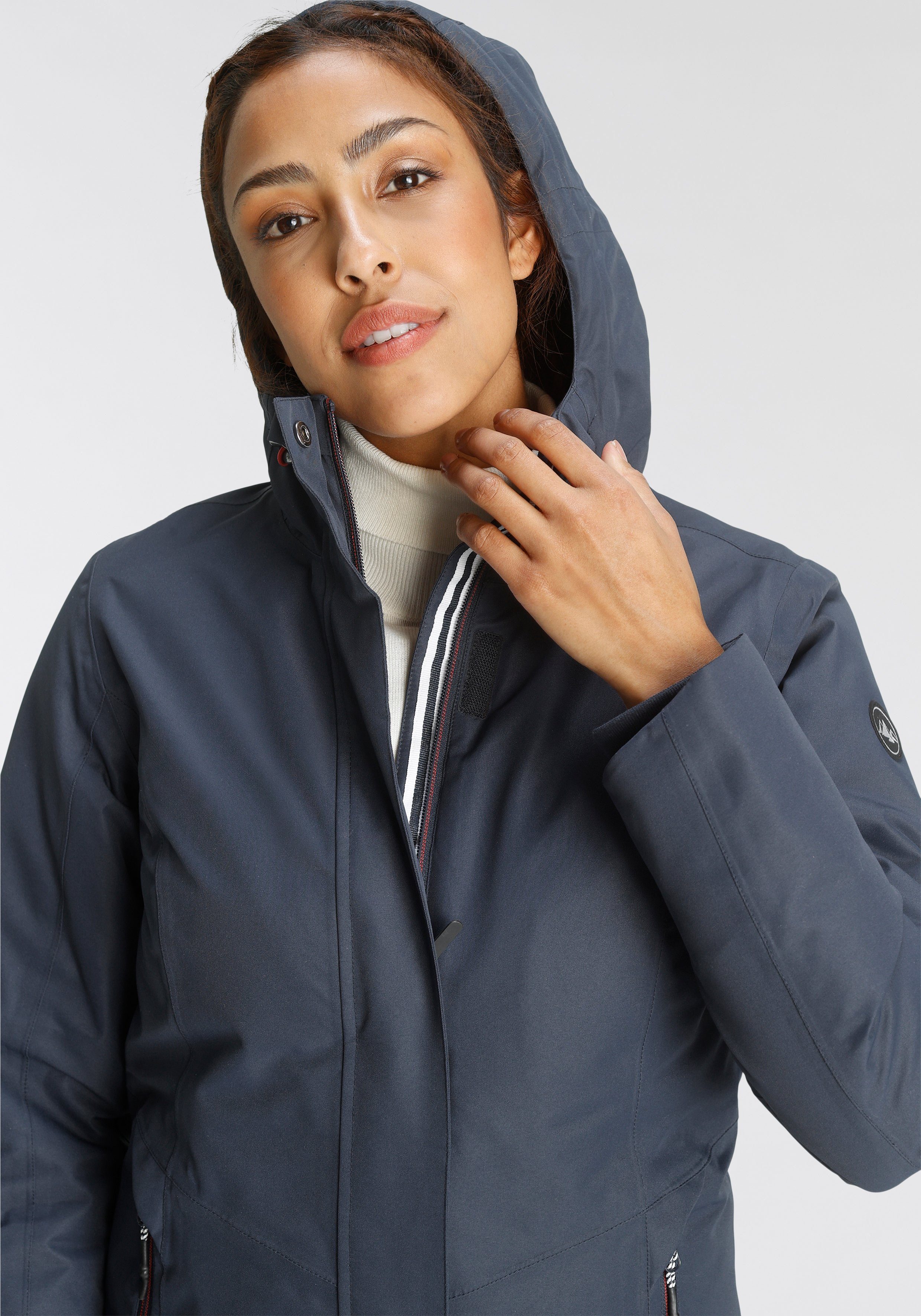 Polarino Functionele parka uit hardshellmateriaal met gelaste naden