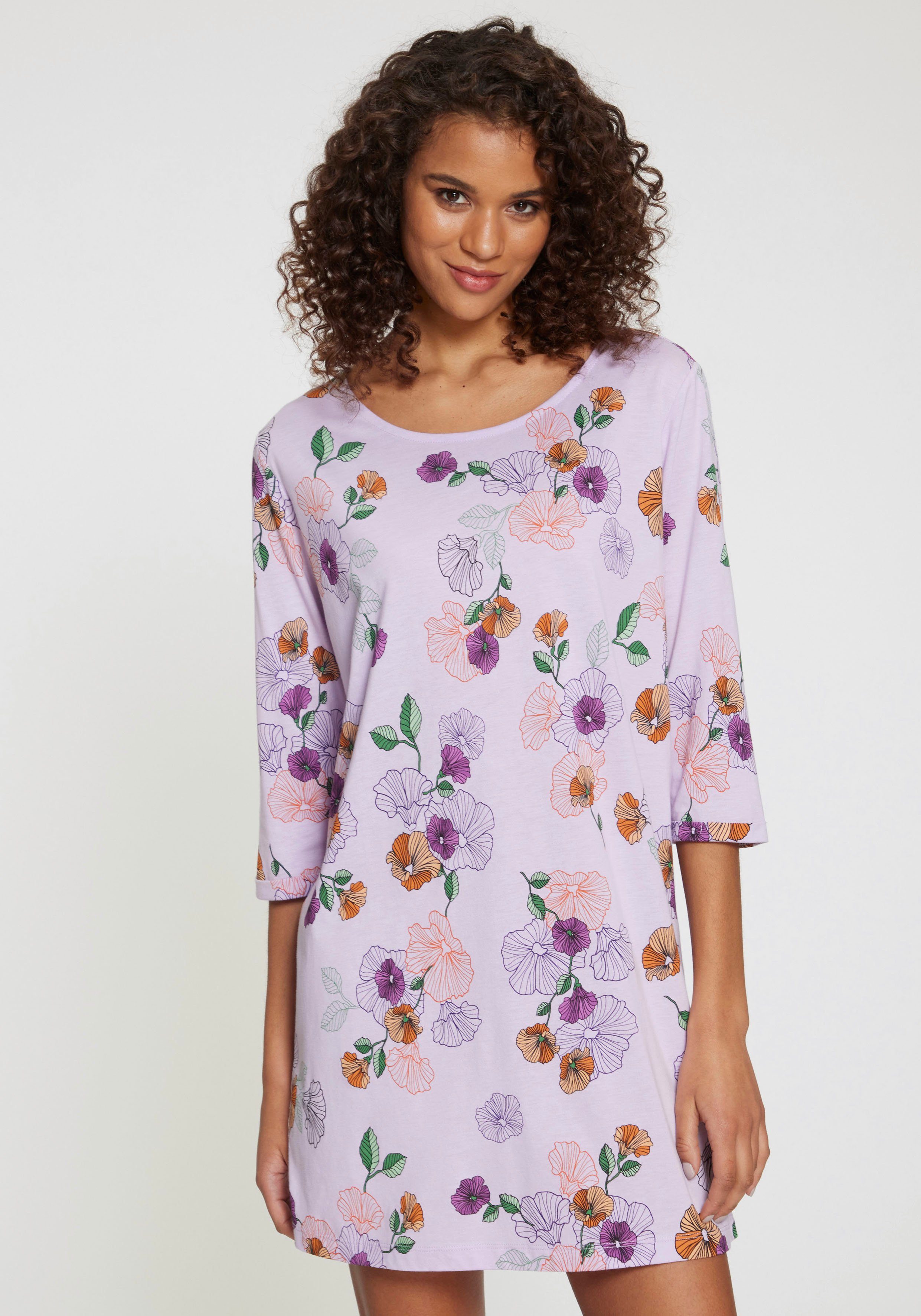 Vivance Dreams Nachthemd met bloemdessin dames nachthemden maat 36/38 paars