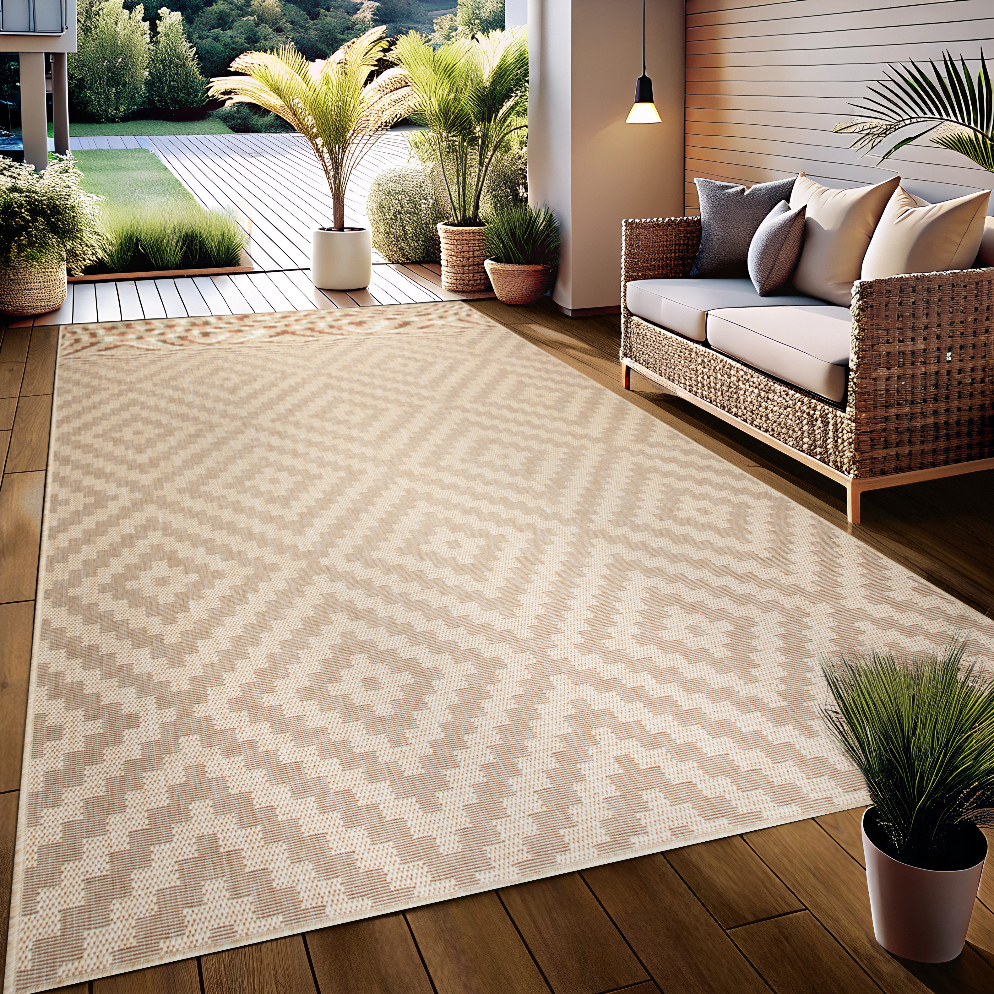 my home Vloerkleed Cordoba is ook als loper verkrijgbaar Geschikt voor binnen en buiten, sisal-look, weerbestendig & uv-bestendig, boho