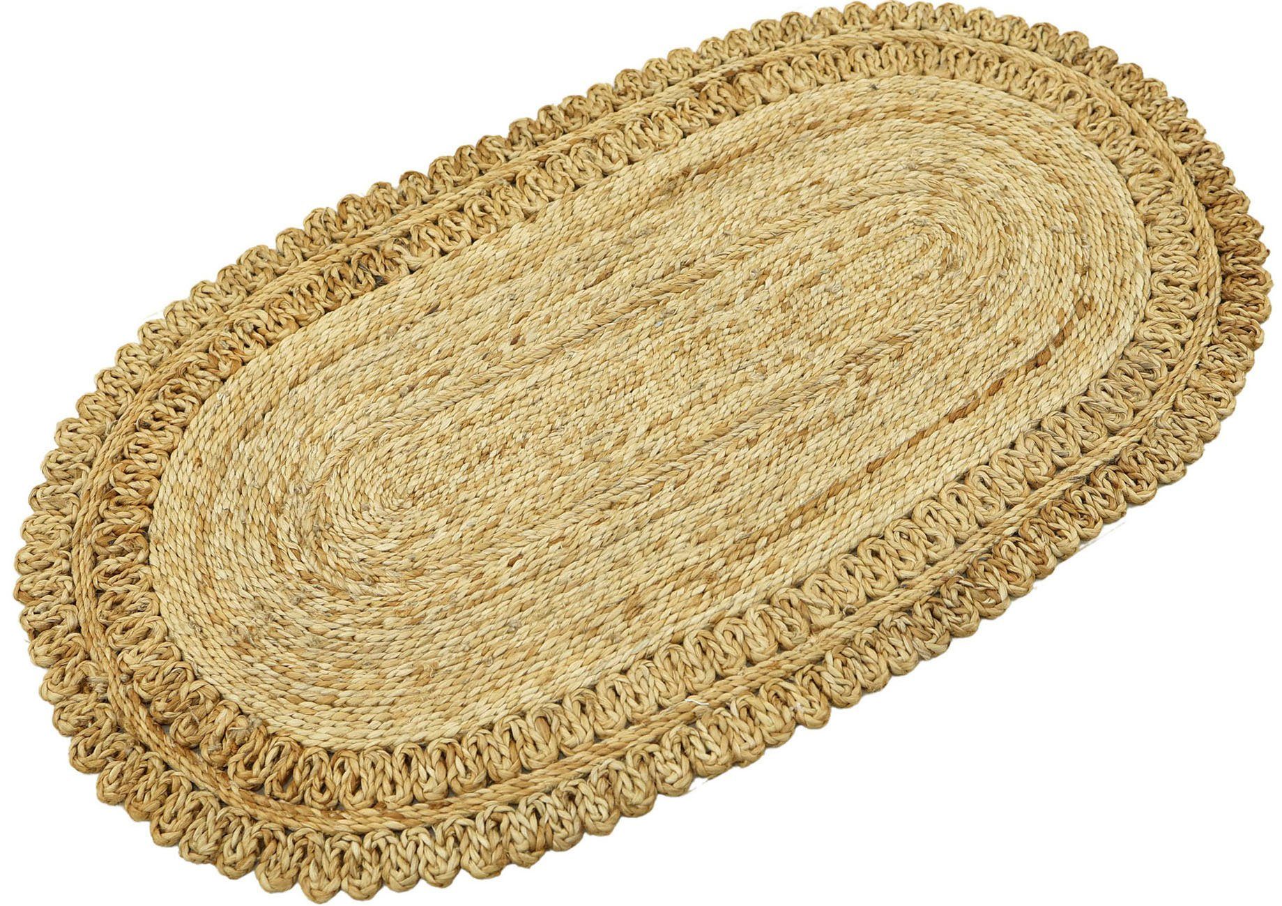 carpetfine Sisalkleed Jutetapijt Luca natuurlijk plantaardig materiaal met de hand geweven, boho stijl