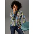 aniston casual blouse zonder sluiting met kleurrijke parkieten gedessineerd - nieuwe collectie multicolor