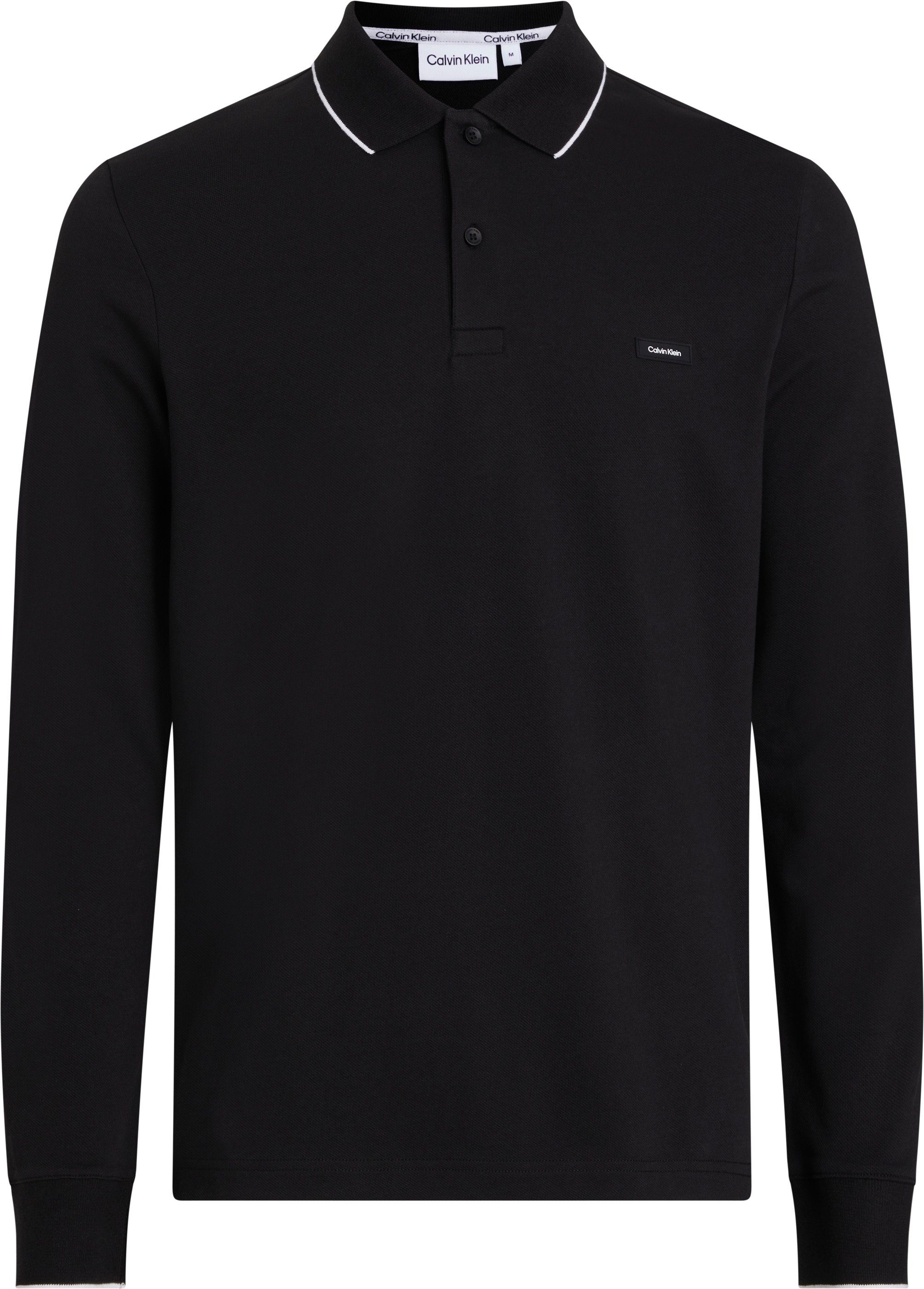 Calvin Klein Poloshirt met lange mouwen BT_STRETCH PIQUE TIPPING LS POLO