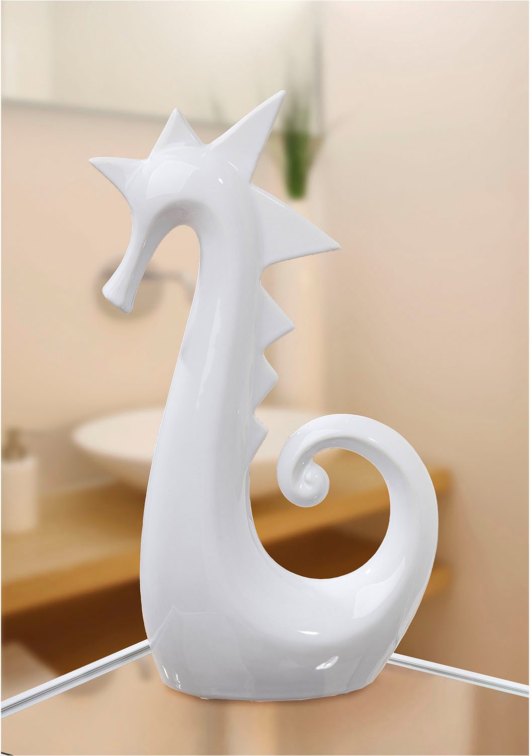 GILDE Dierfiguur Zeepaardje, glanzend wit (1 stuk)