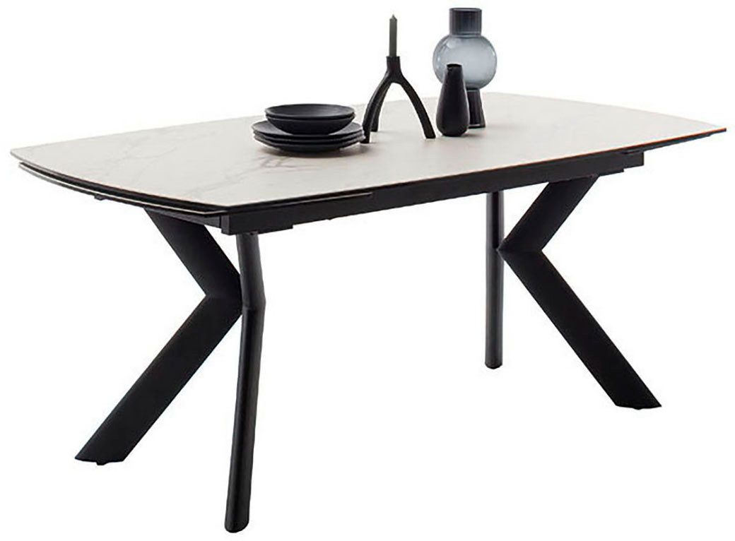 MCA furniture Eettafel OSSANA vierpoot tafel 180-260 cm Keramiek, metaal, eindschuif, uittrekbaar, tafelblad 13 mm, 8-10 personen