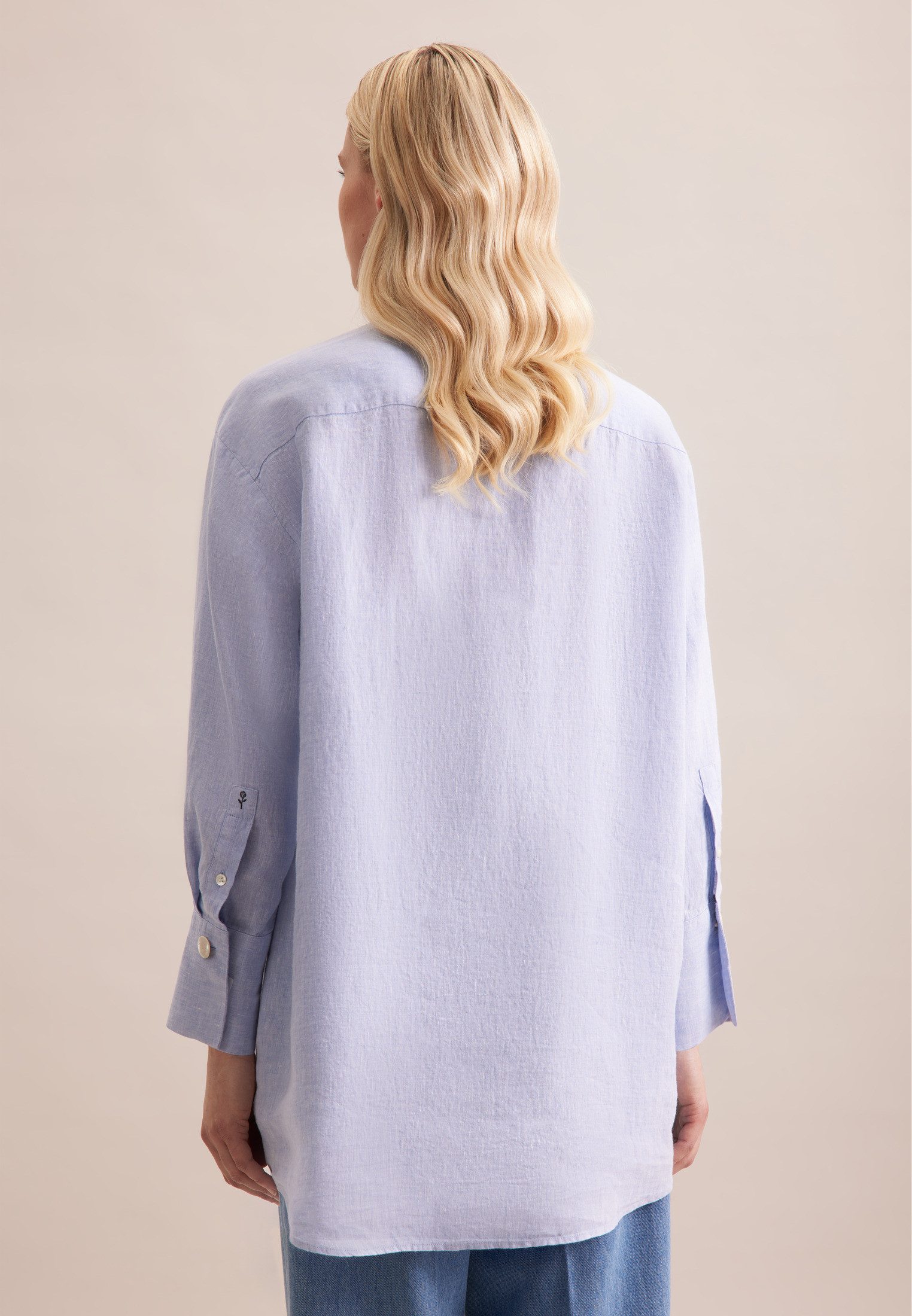 seidensticker Lange blouse Zwarte roos Lange mouwen kraag uni