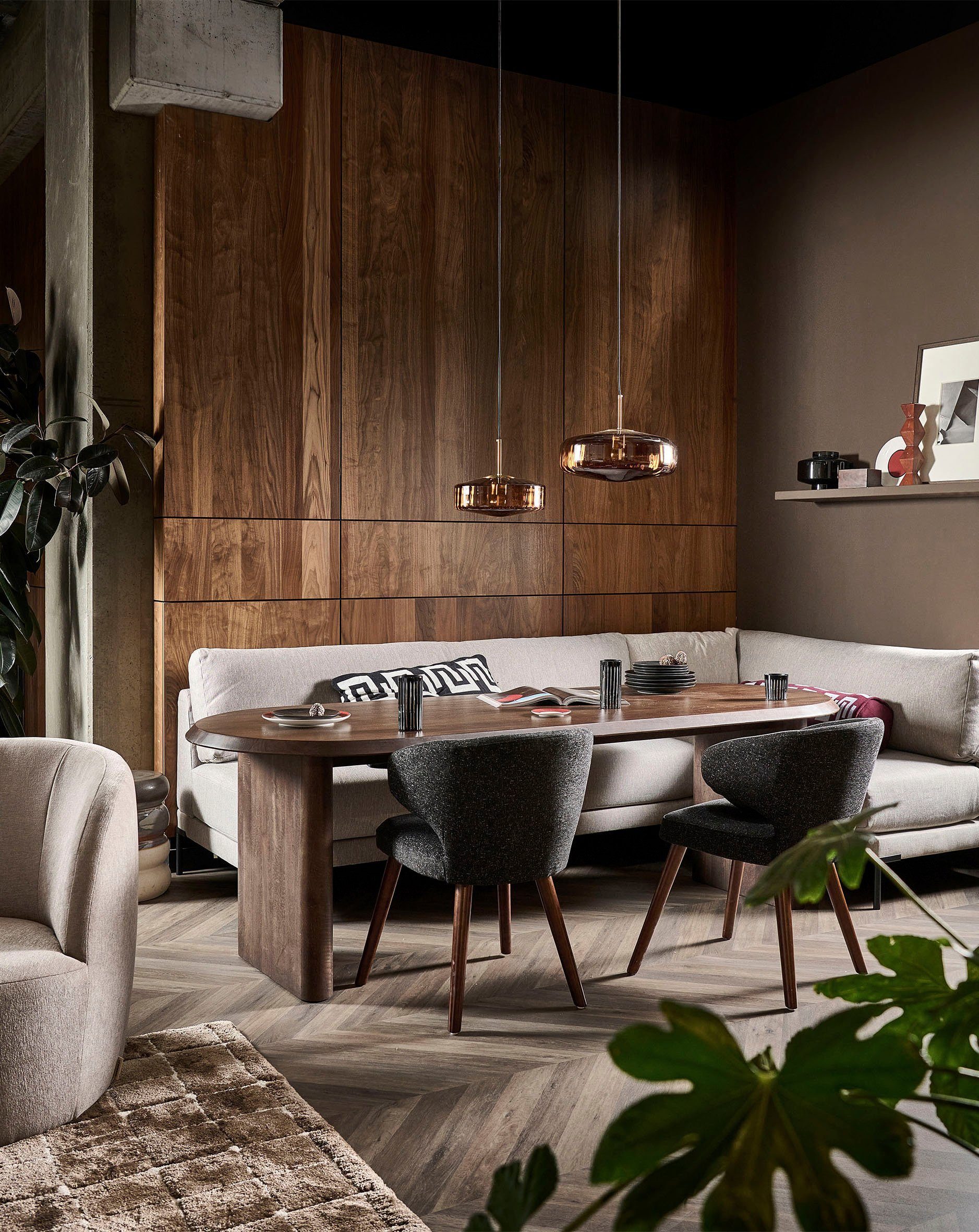 WOOOD Eettafel ELLIPS afgeronde rand, van mangohout, breedte 240 cm